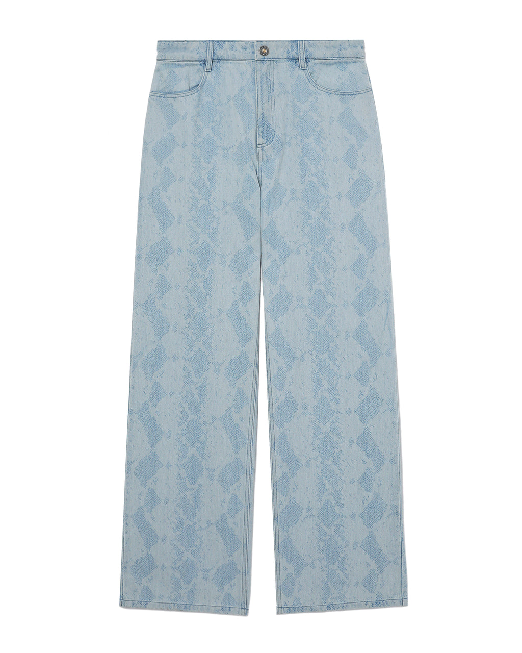 Snake etch denim pants