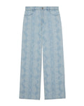 Snake etch denim pants