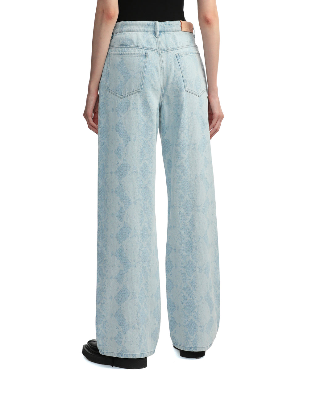 Snake etch denim pants