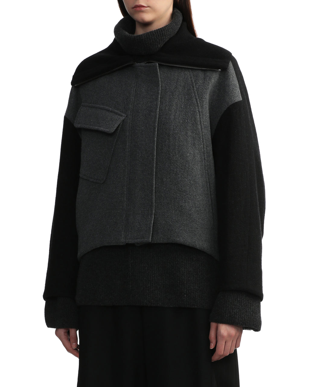 Panelled wool jacket