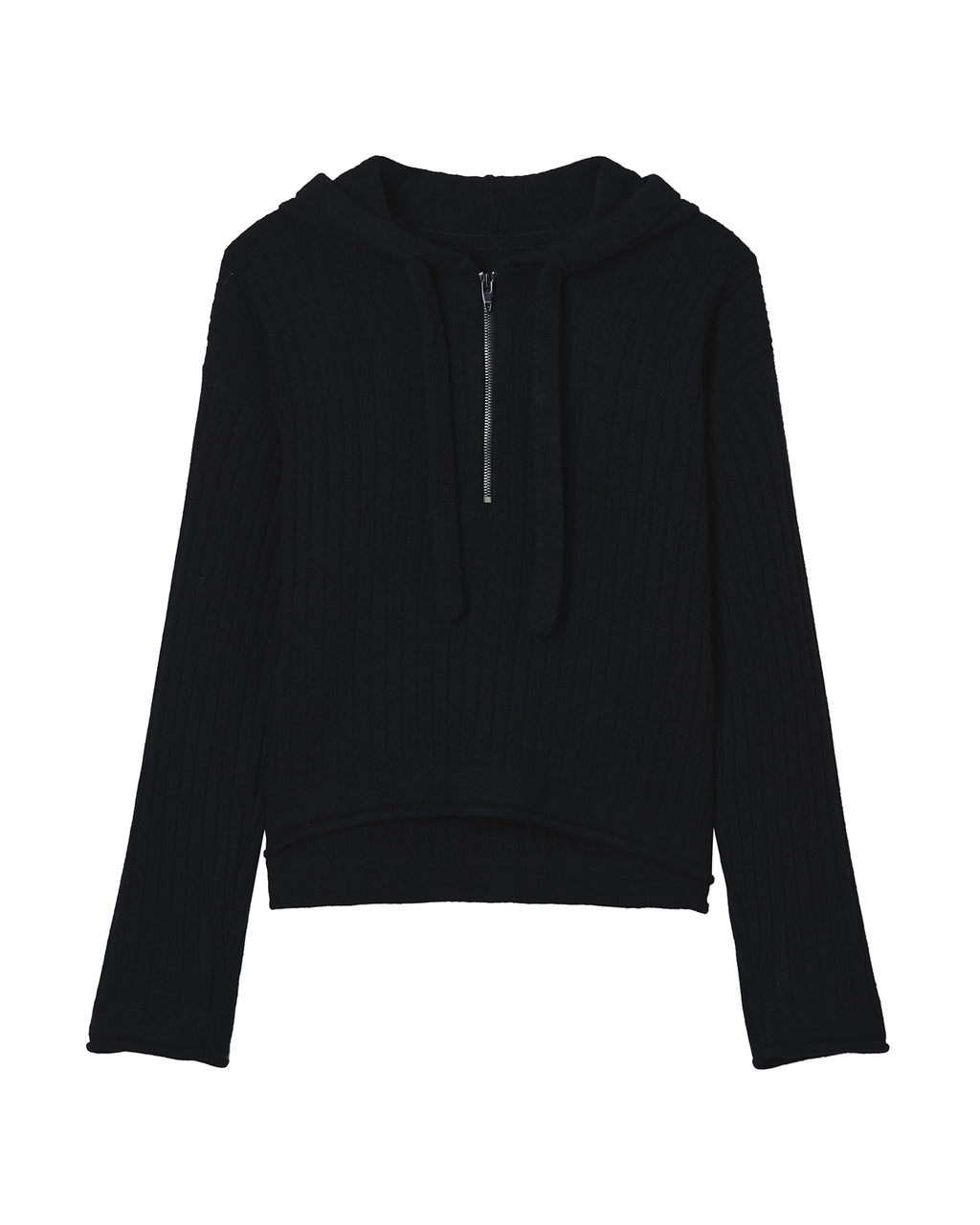 Half zip knit hoodie