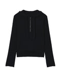Half zip knit hoodie