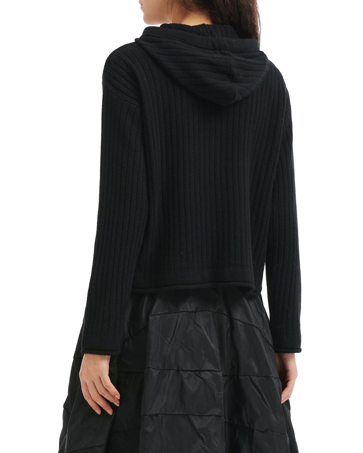 Half zip knit hoodie