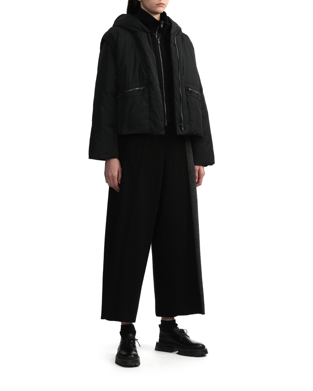 Sweat-panelled wool pants