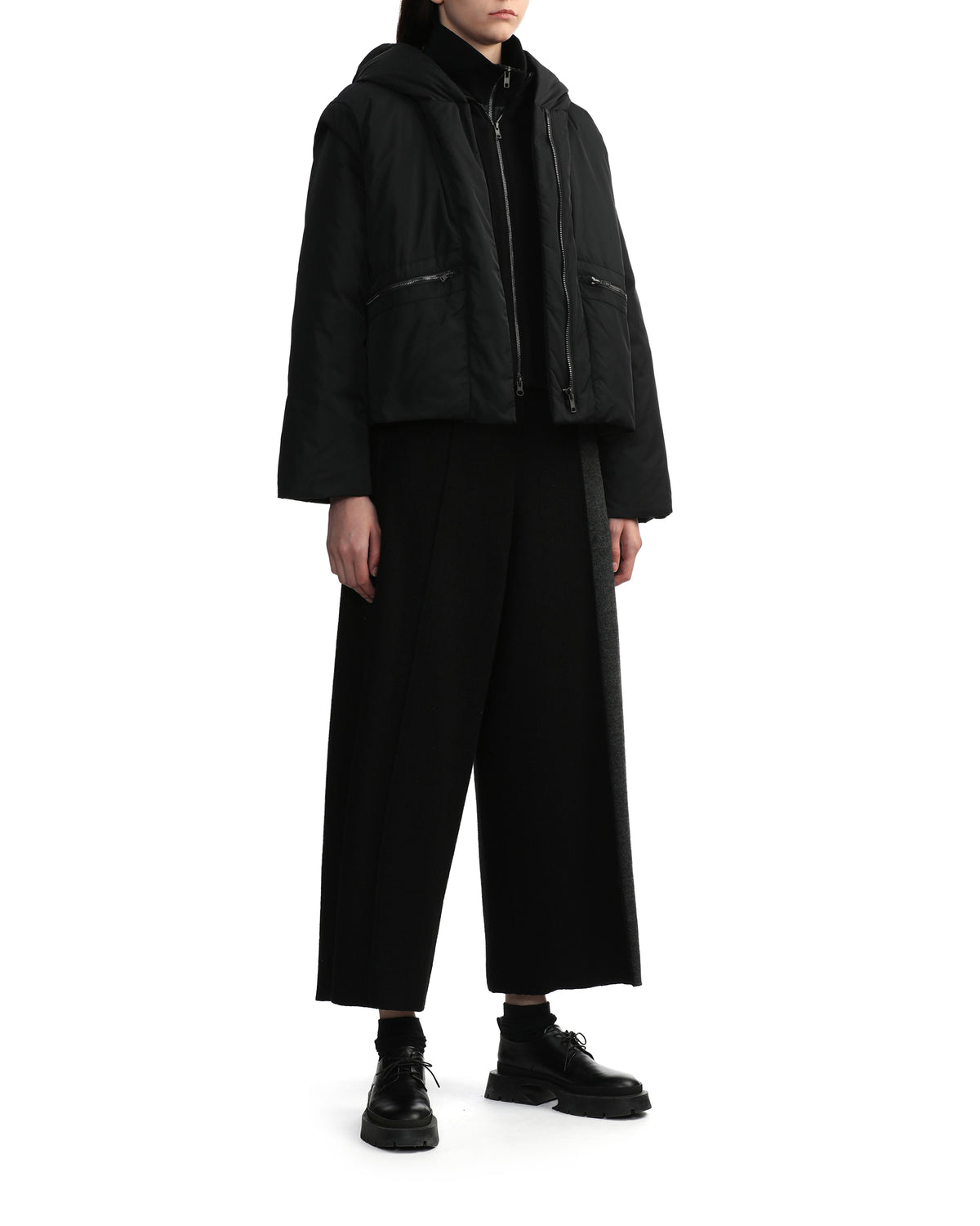 Sweat-panelled wool pants