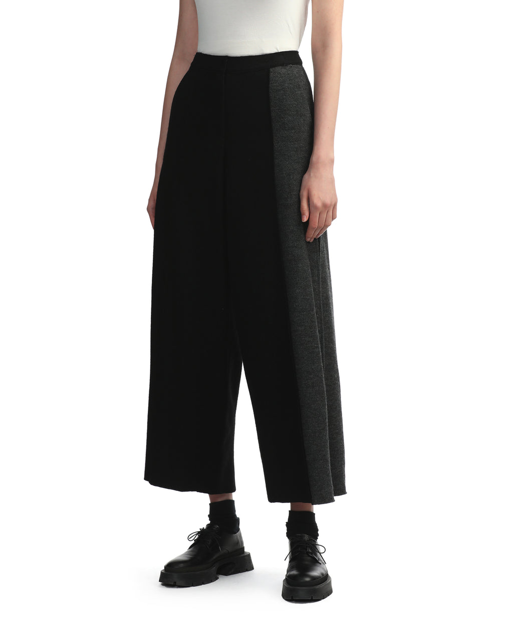 Sweat-panelled wool pants
