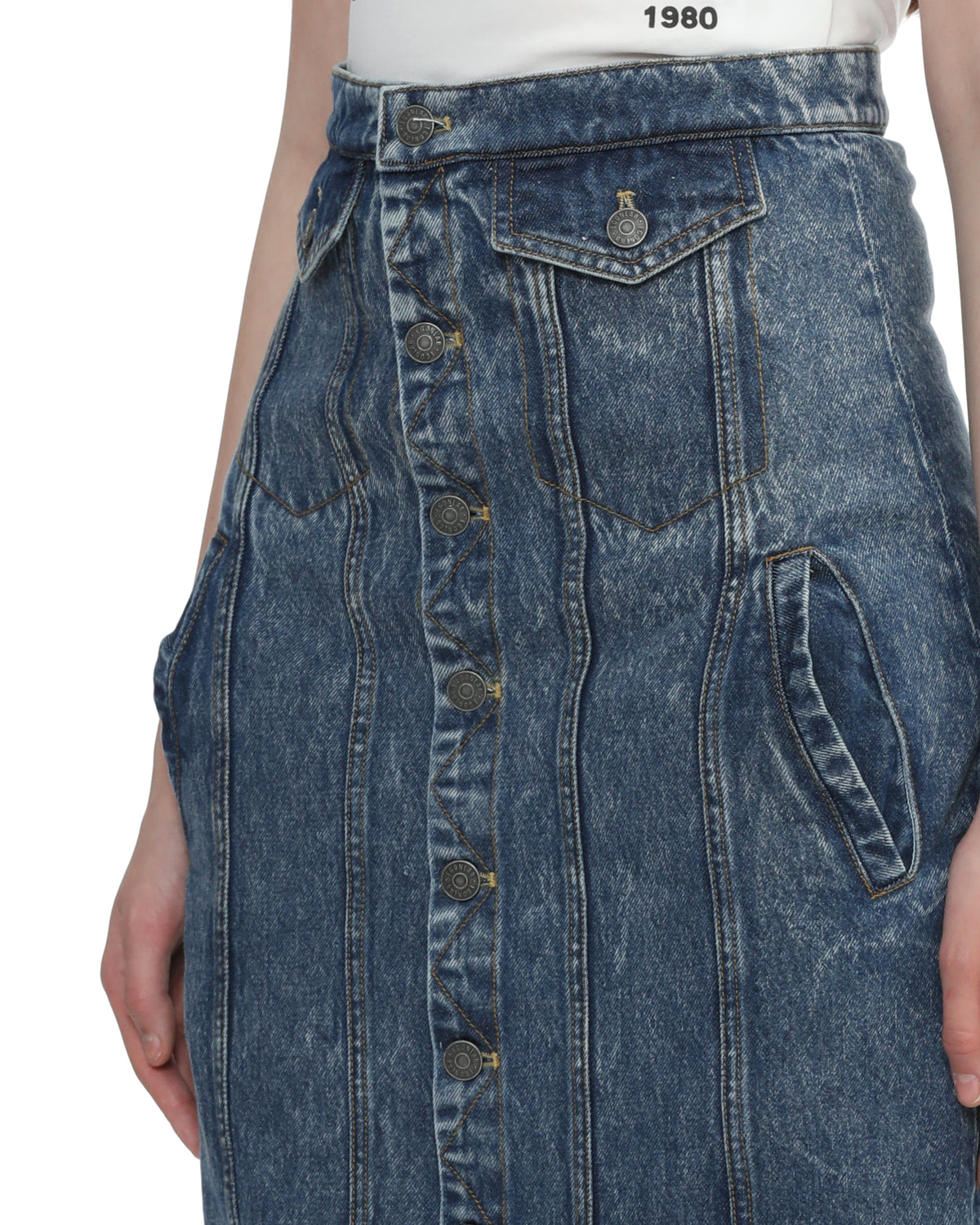 Denim maxi skirt