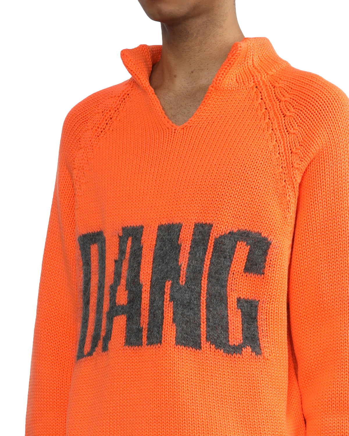 Open neck knit jumper