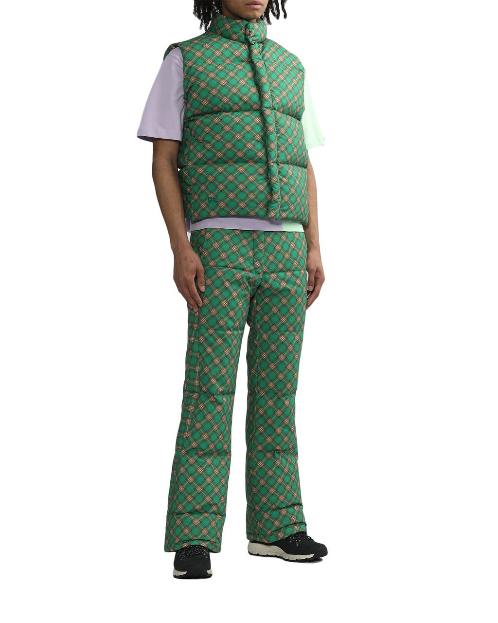 Printed quilted puffer pants