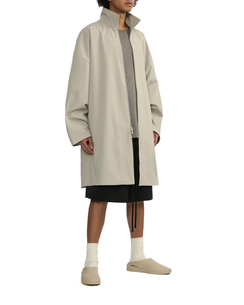 Long zip-up coat
