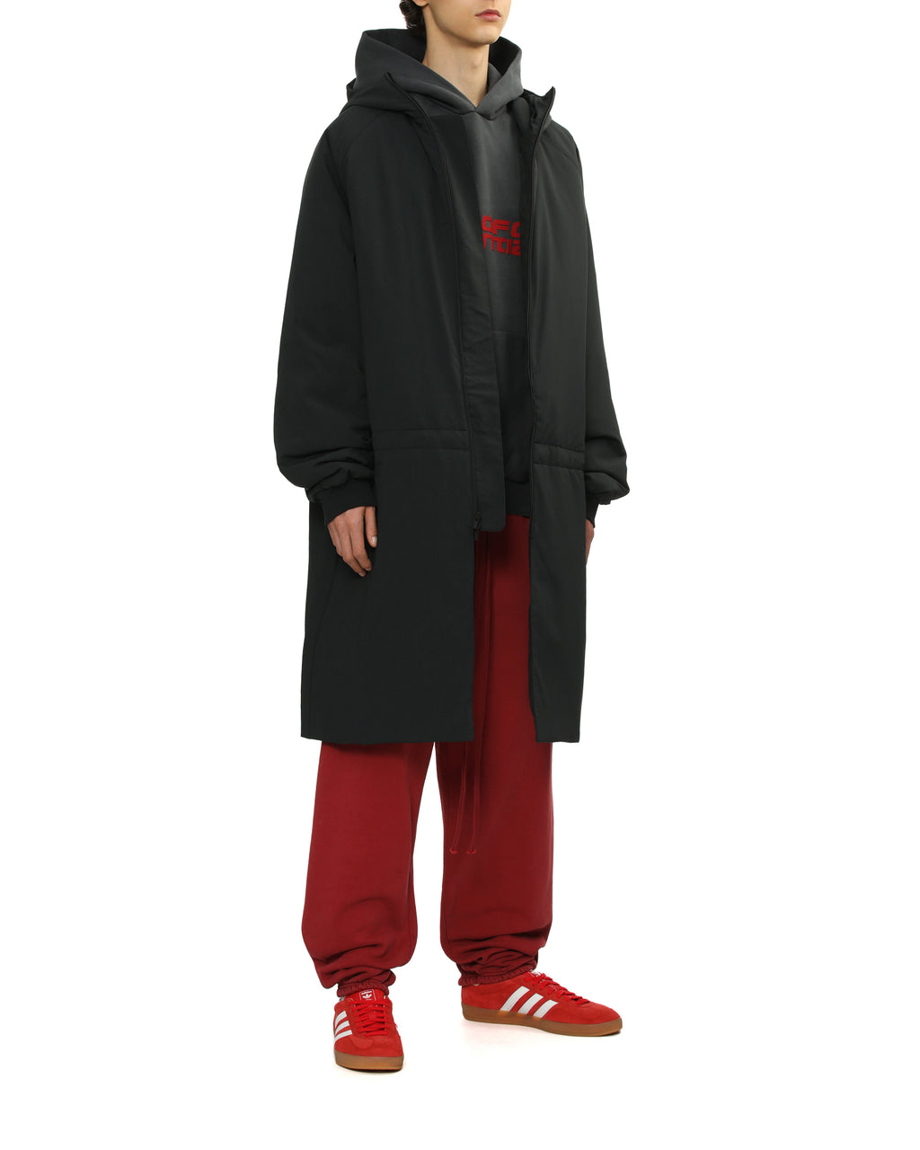 Hooded long coat
