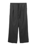 Cotton twill pleat front drawstring pant