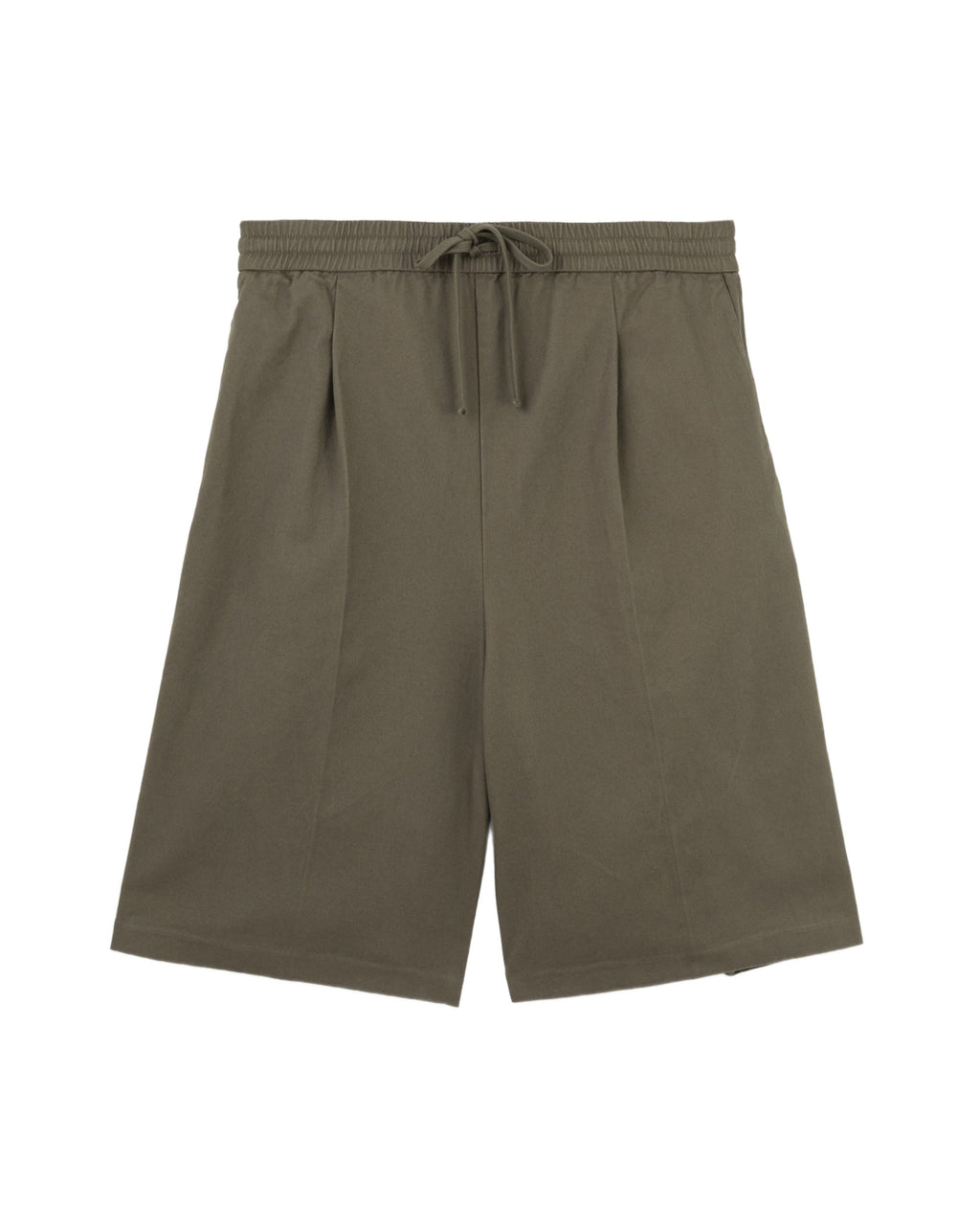 Cotton twill relaxed drawstring shorts