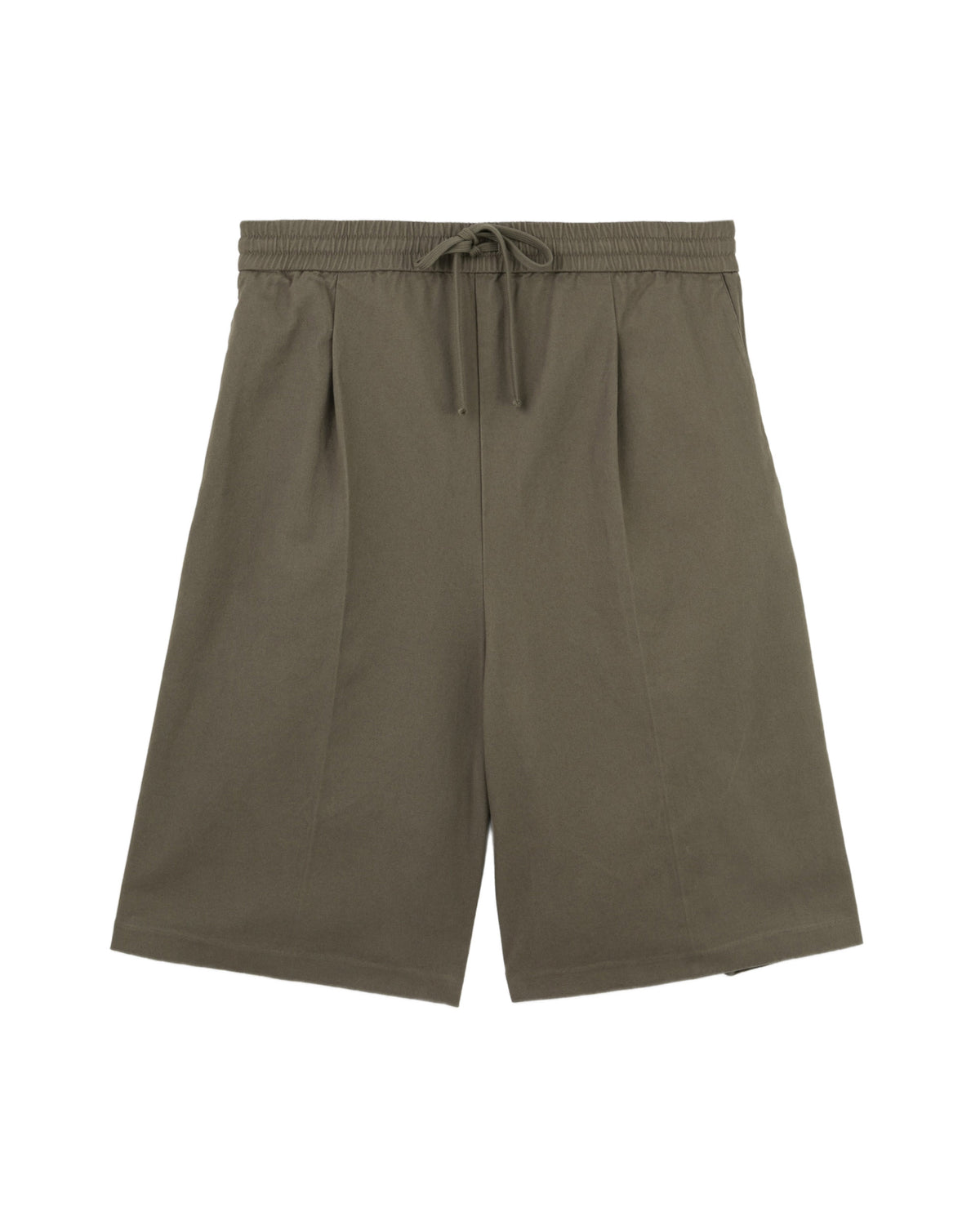 Cotton twill relaxed drawstring shorts