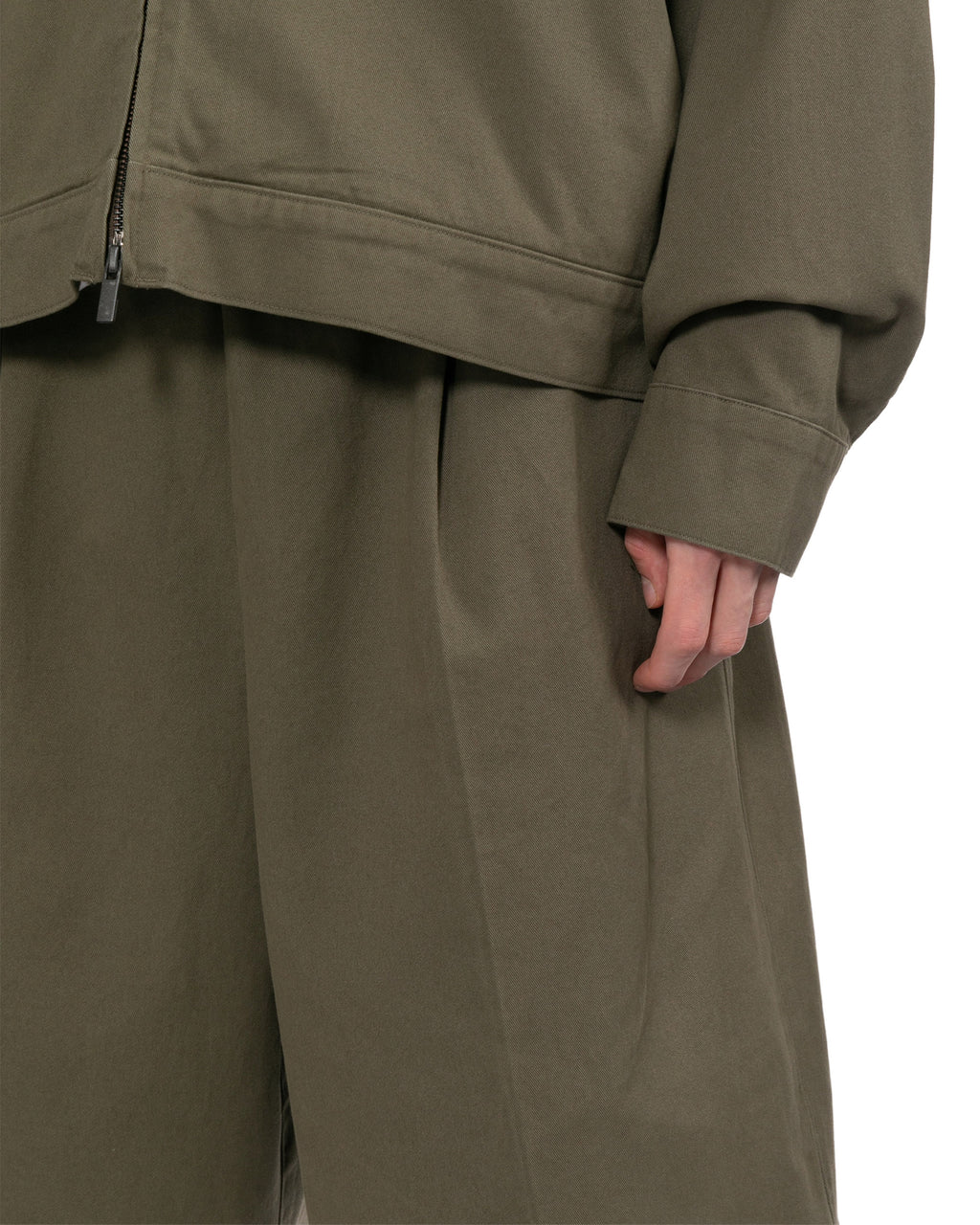 Cotton twill relaxed drawstring shorts