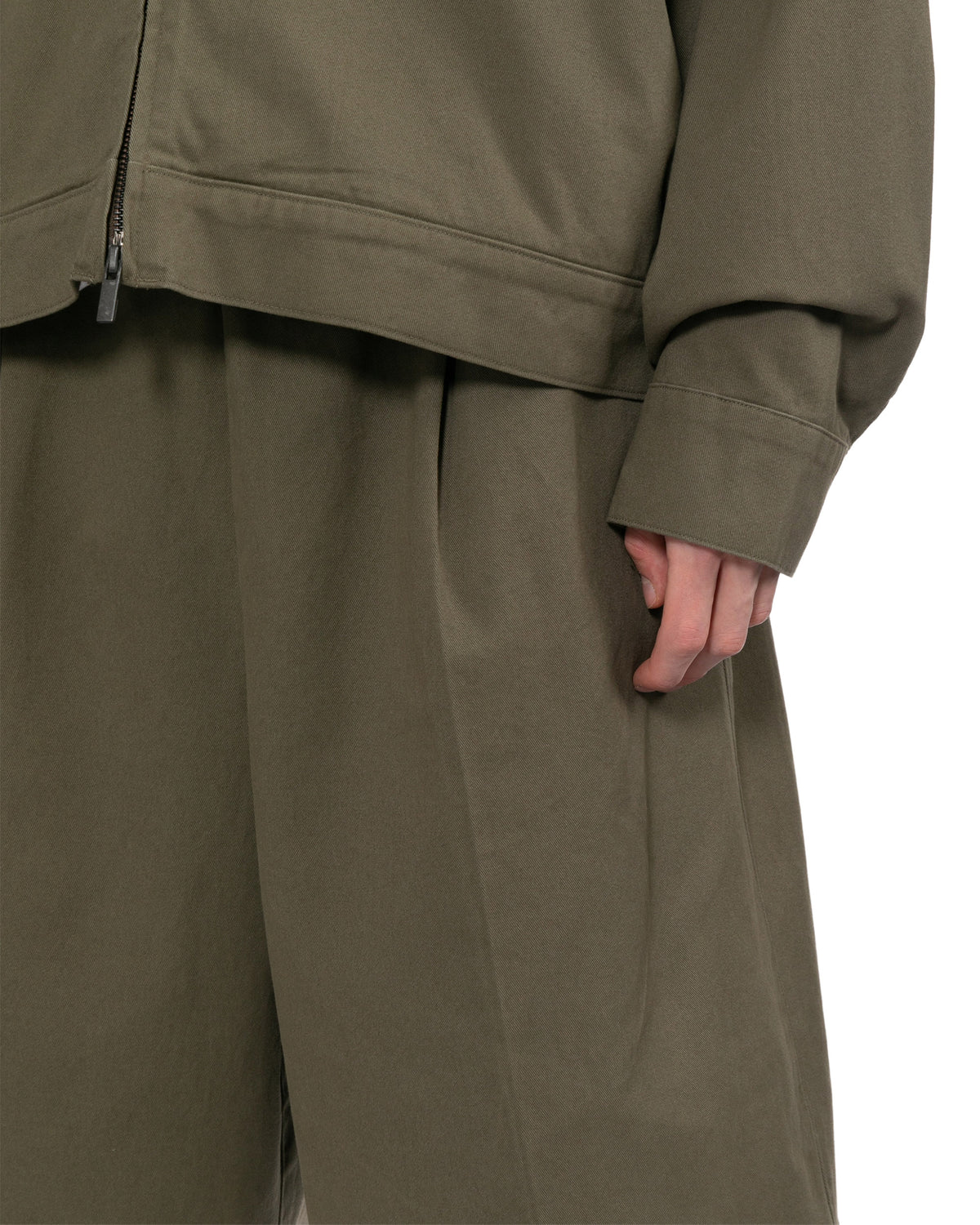 Cotton twill relaxed drawstring shorts