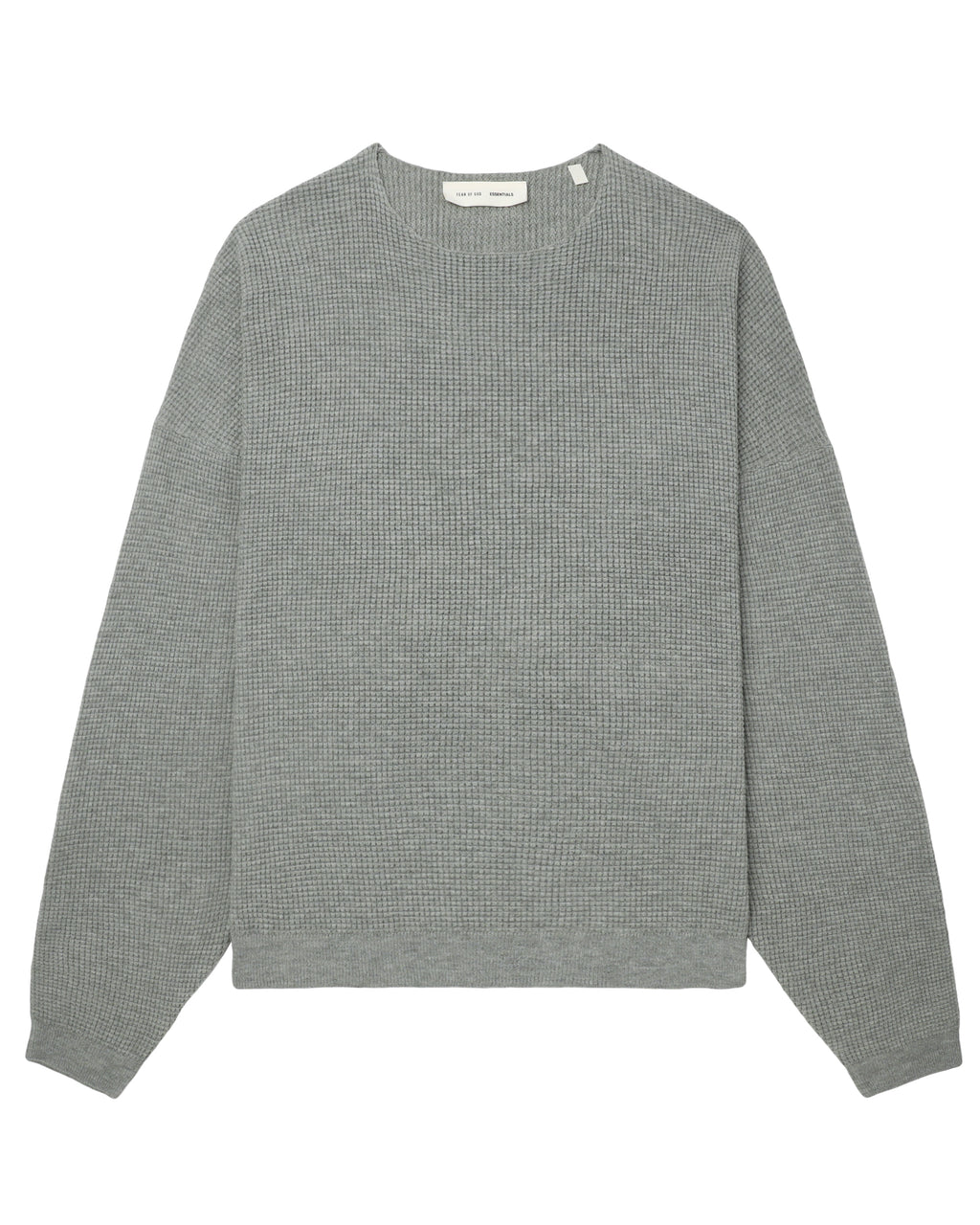 Waffle crew neck sweater