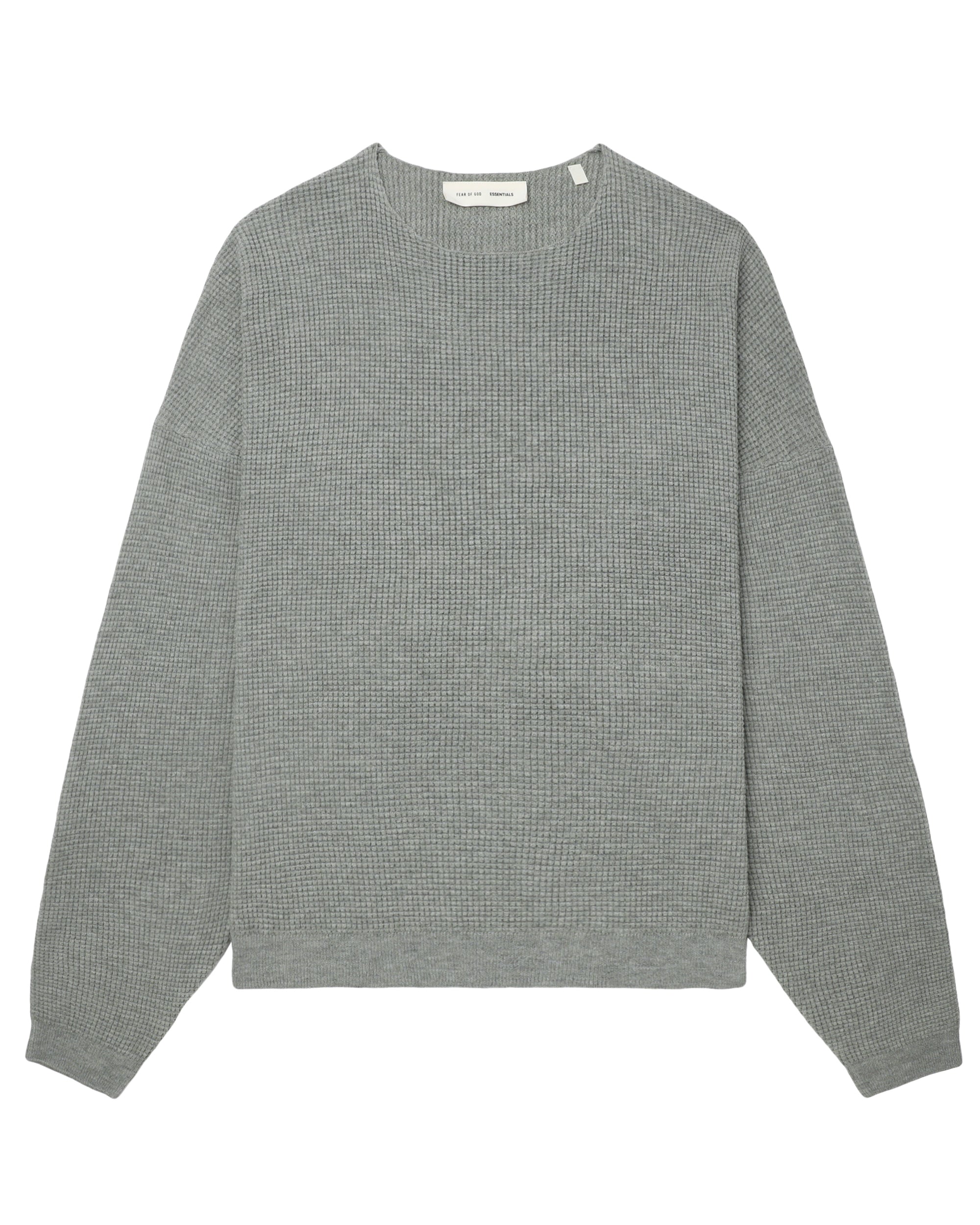 Waffle crew neck sweater