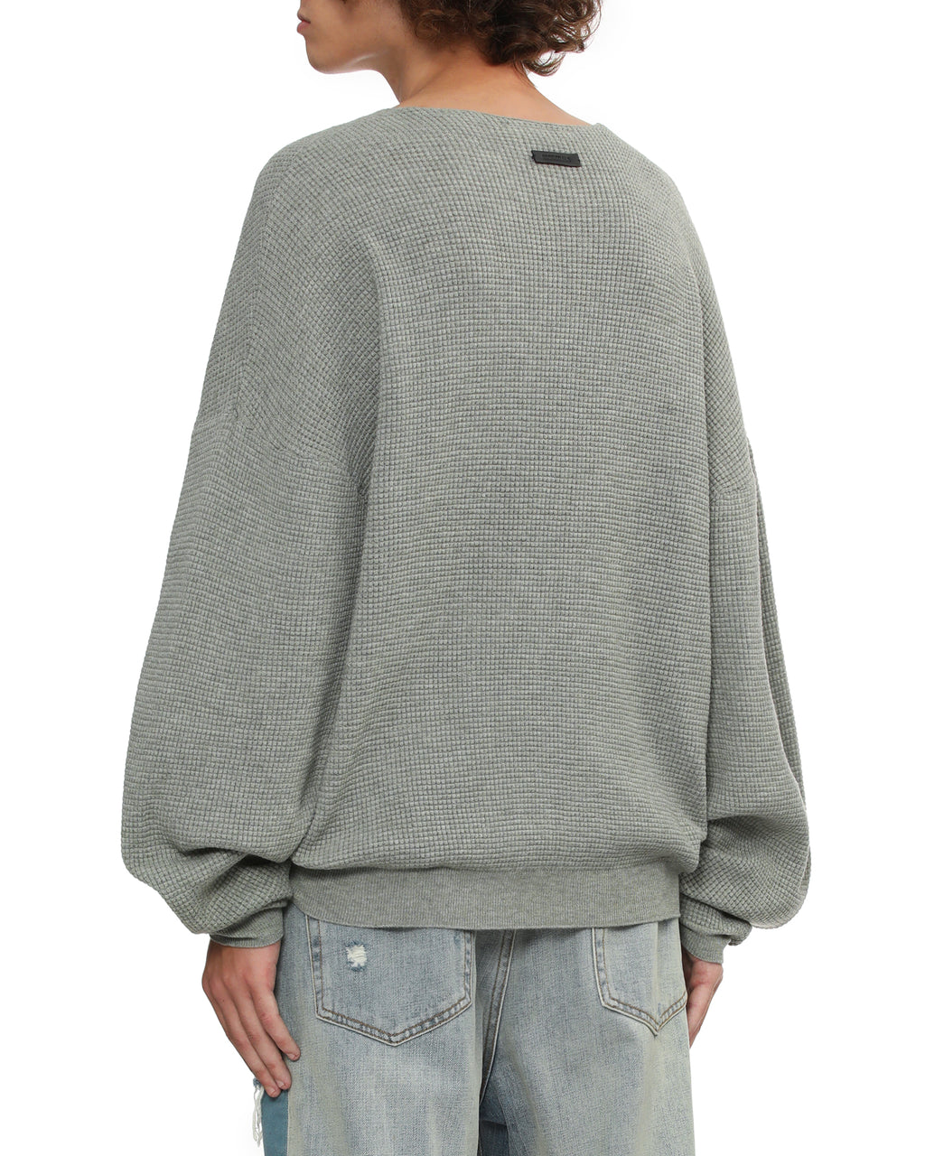 Waffle crew neck sweater