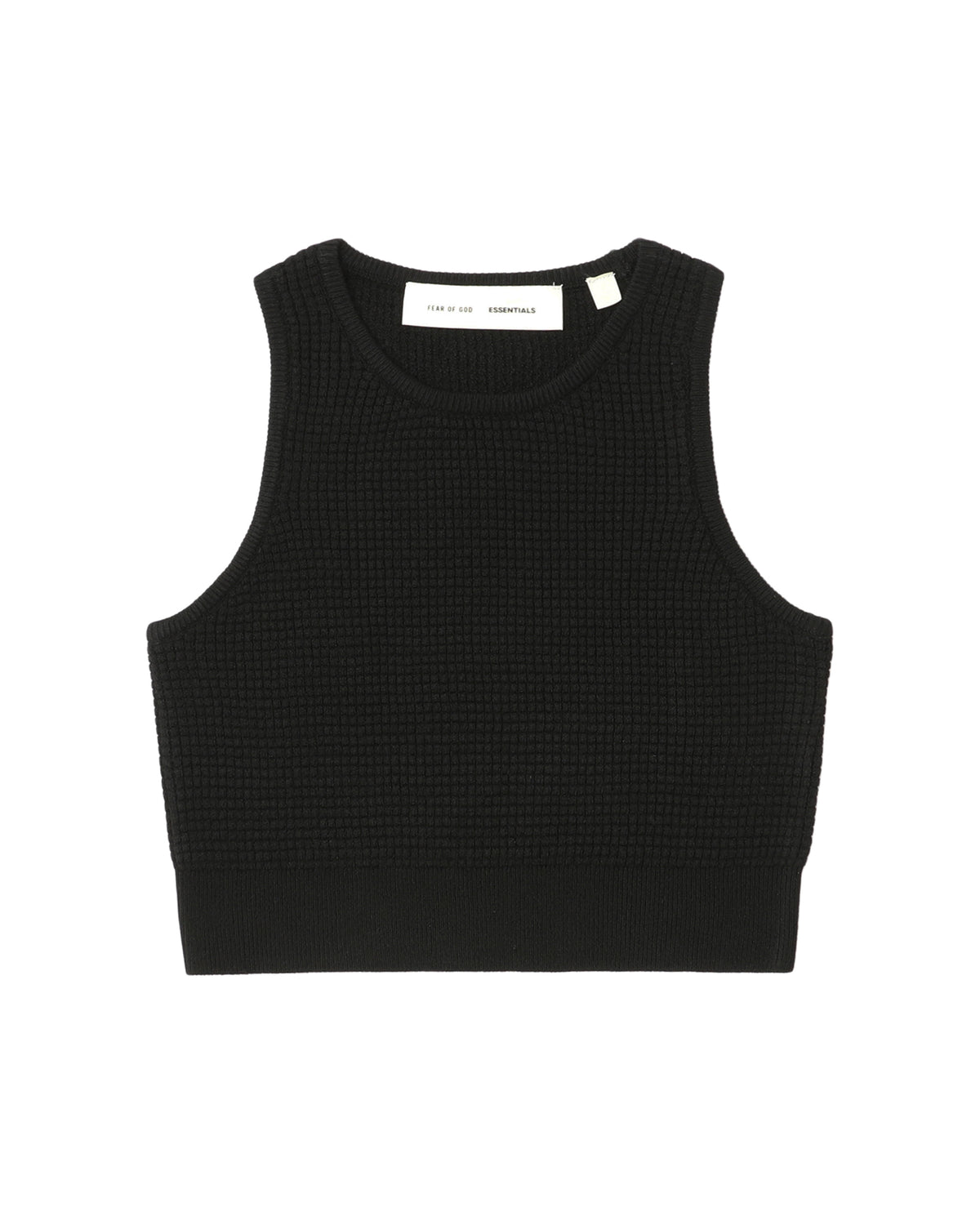 Waffle crop tank top
