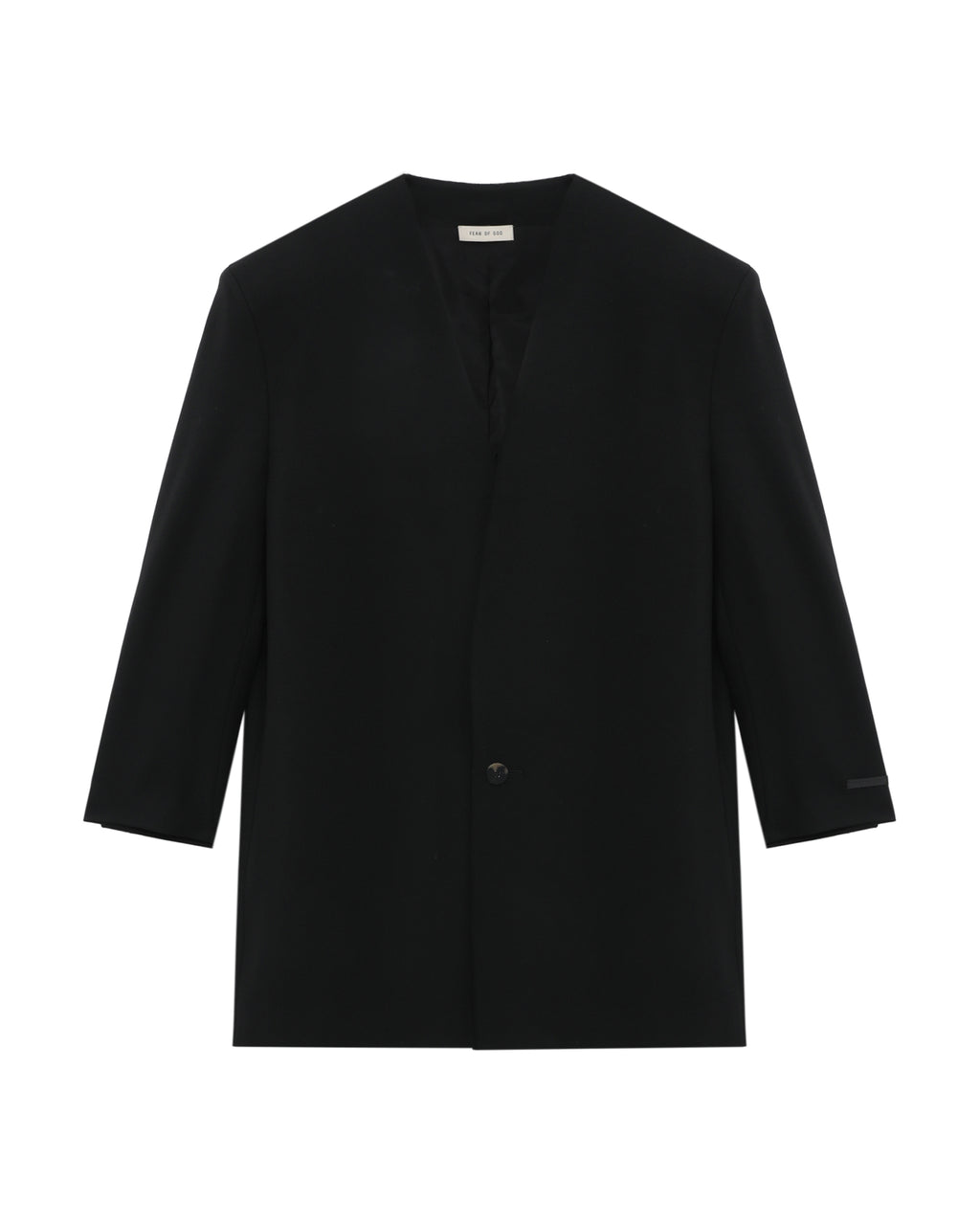 Lapelless long jacket