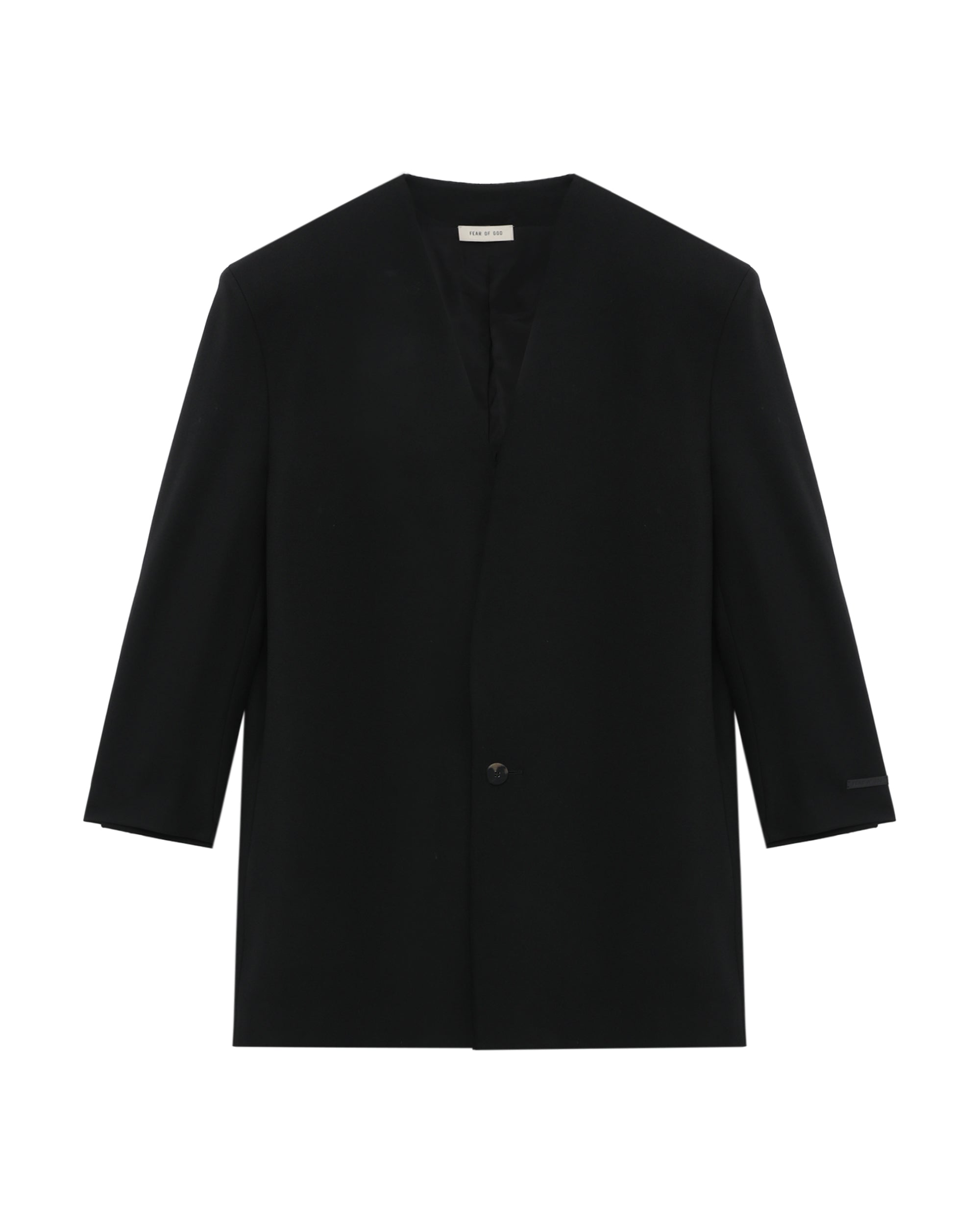 Lapelless long jacket