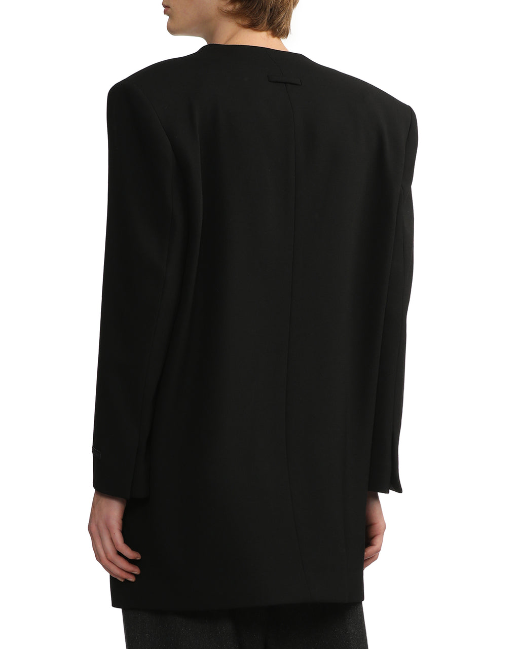 Lapelless long jacket