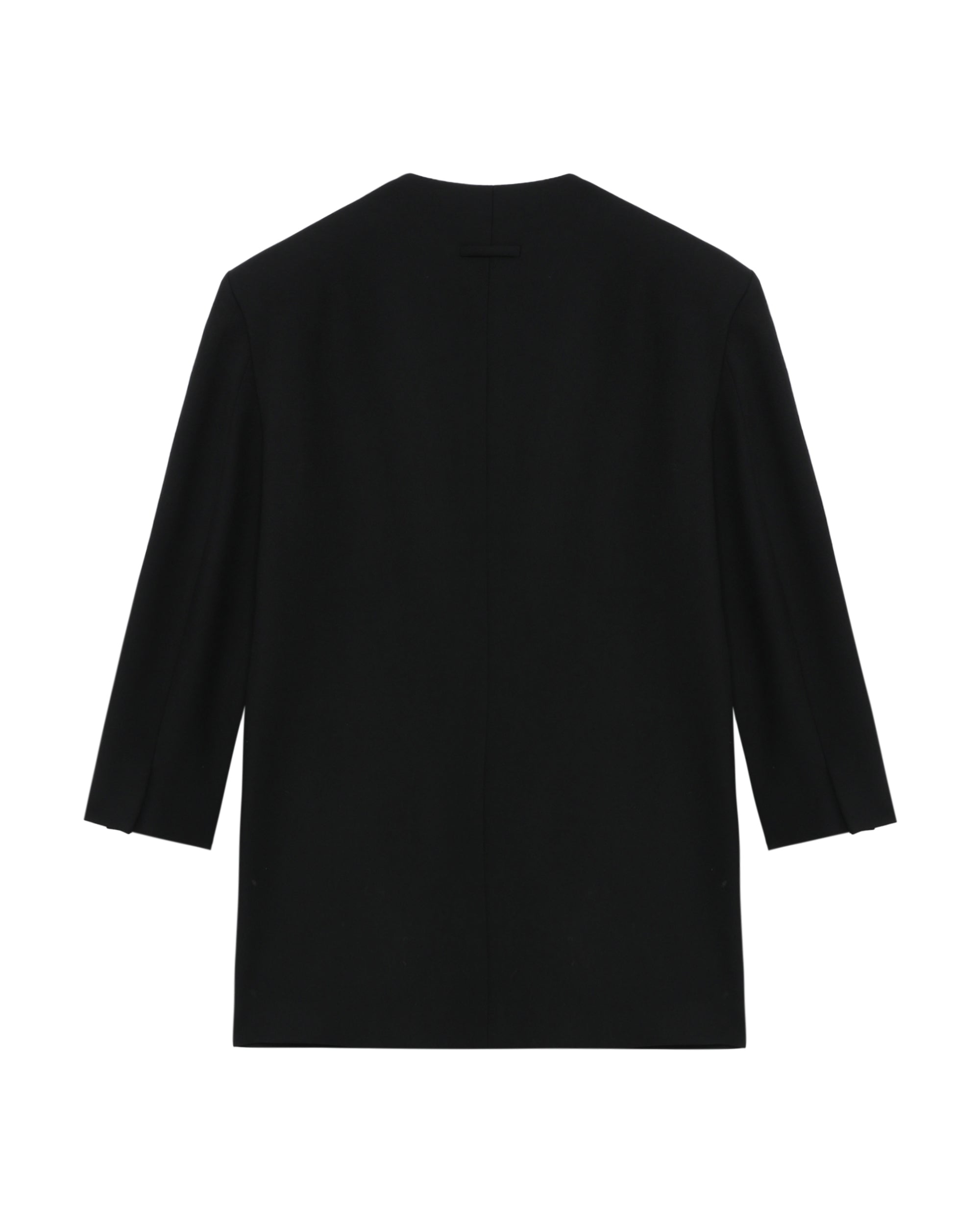 Lapelless long jacket
