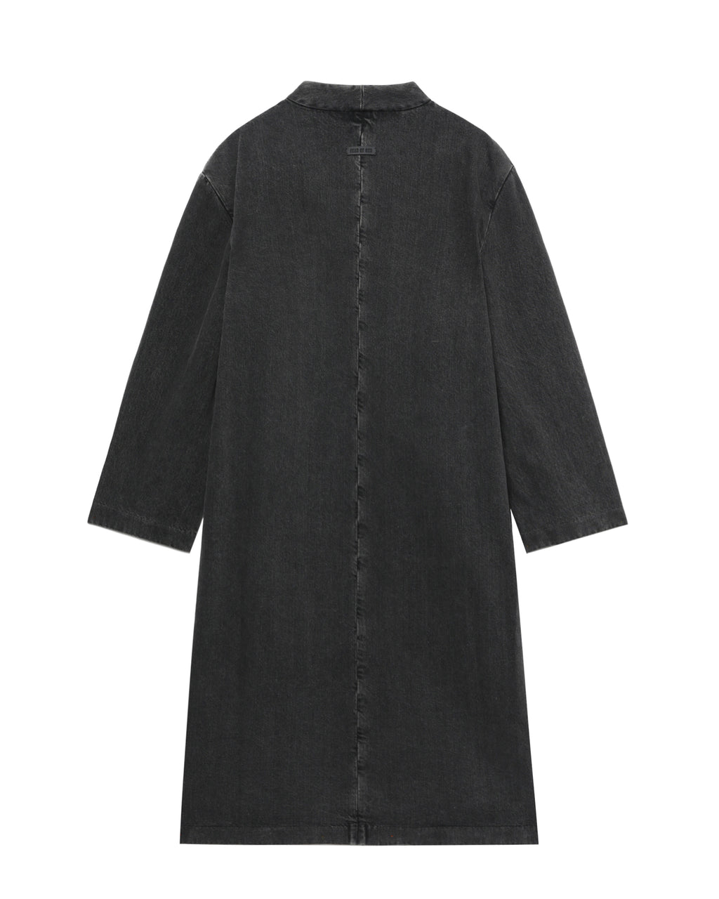 Denim duster lapelless coat