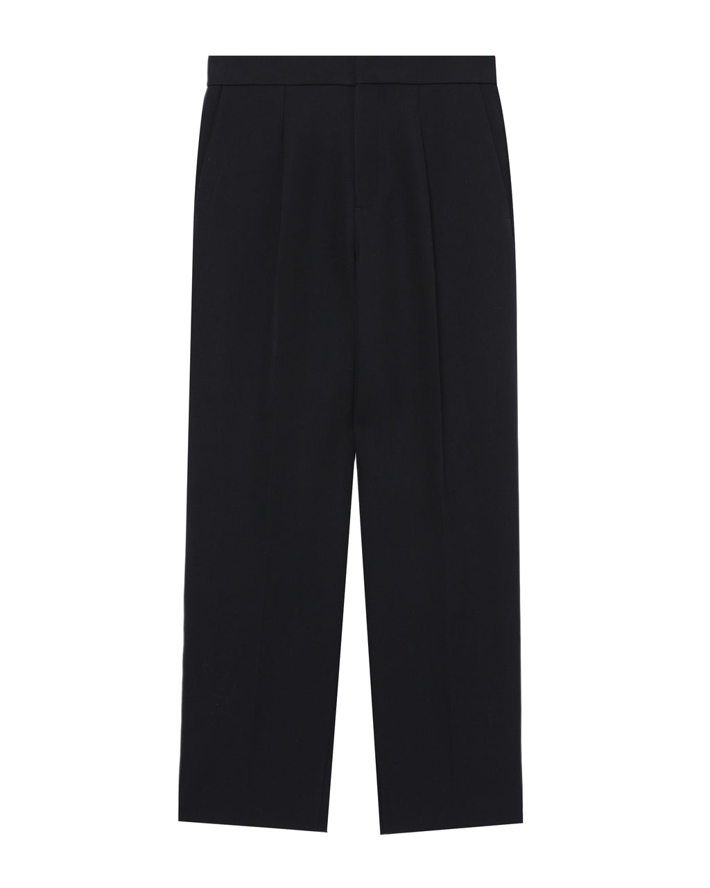 Single-pleat relaxed pants