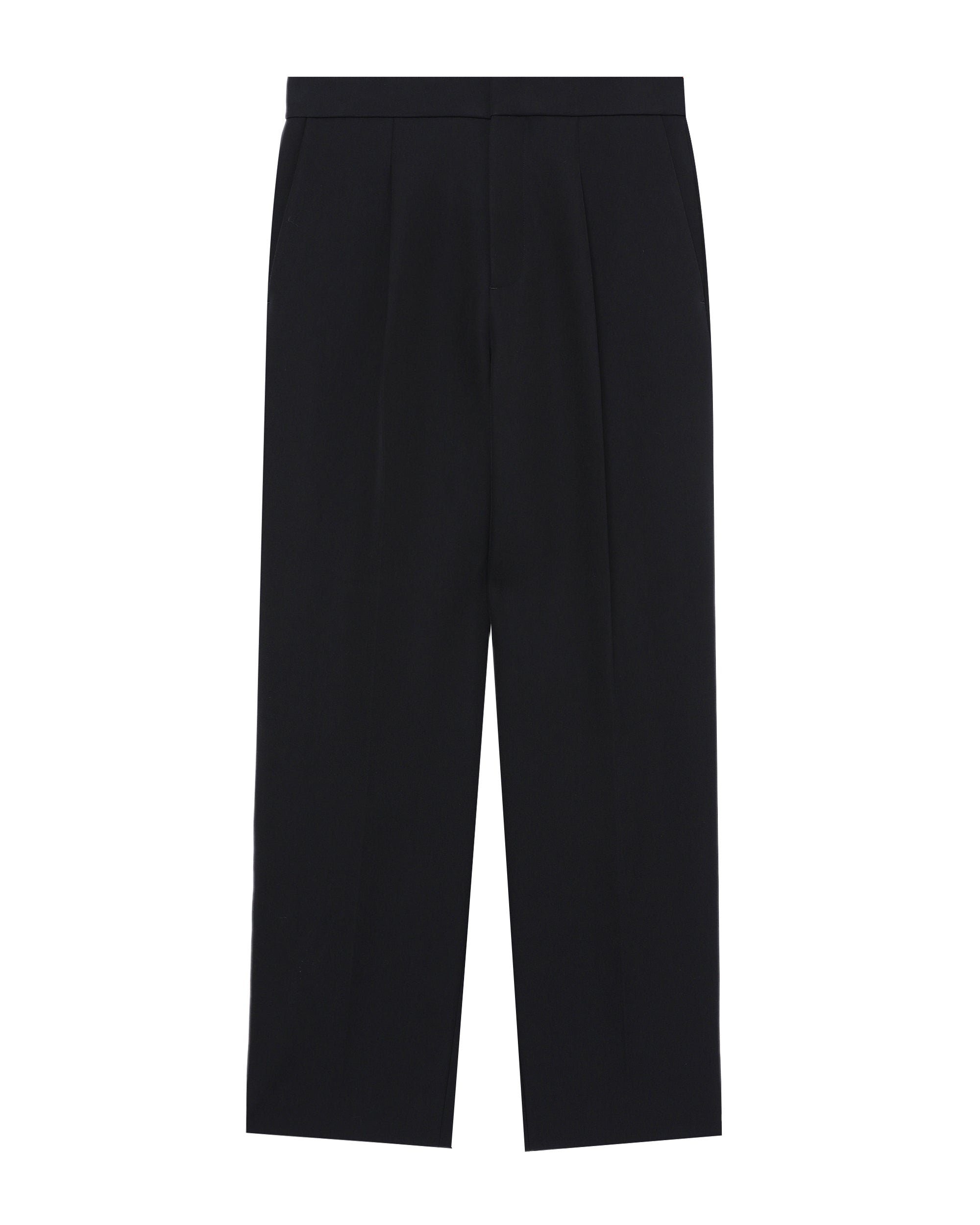 Single-pleat relaxed pants