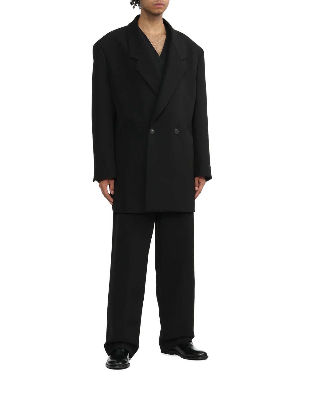 Single-pleat relaxed pants
