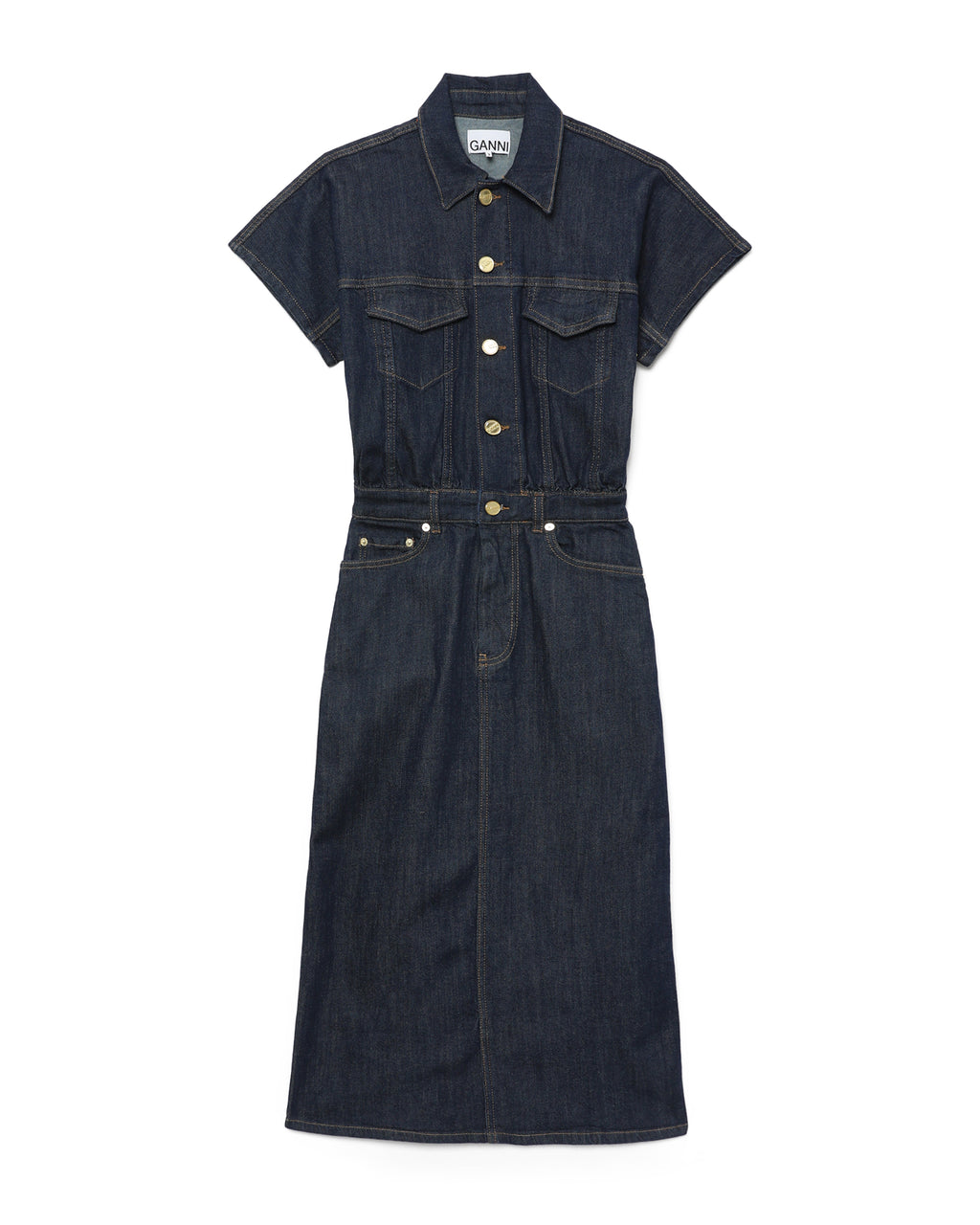 Denim rose midi dress