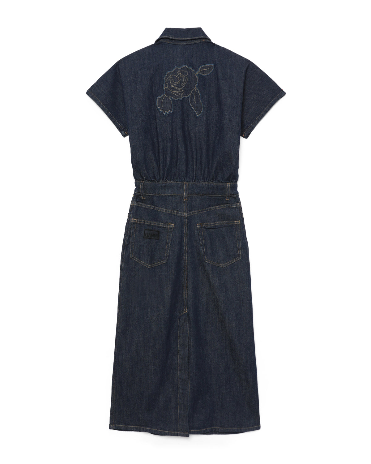 Denim rose midi dress