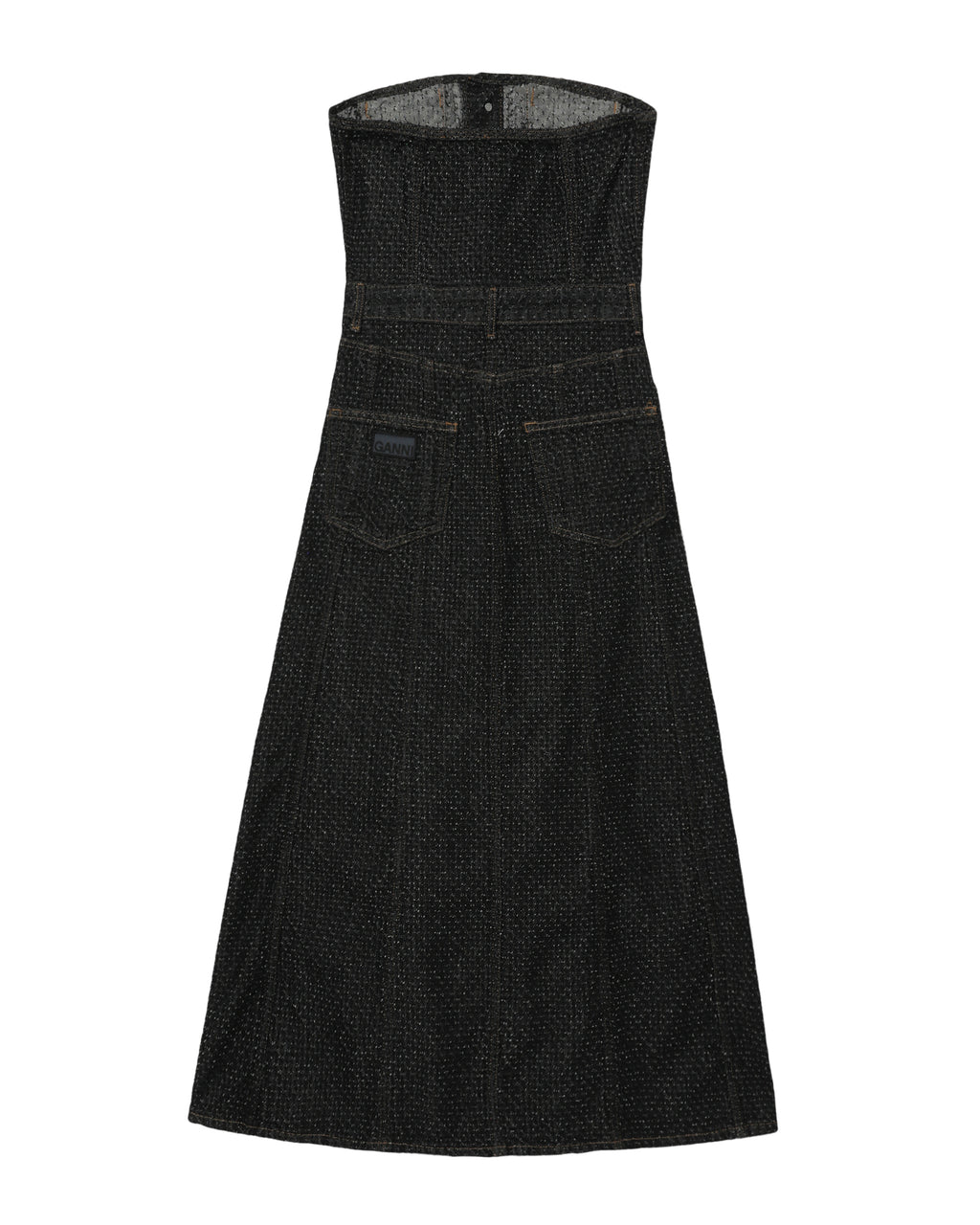 Fluffy denim corsage dress