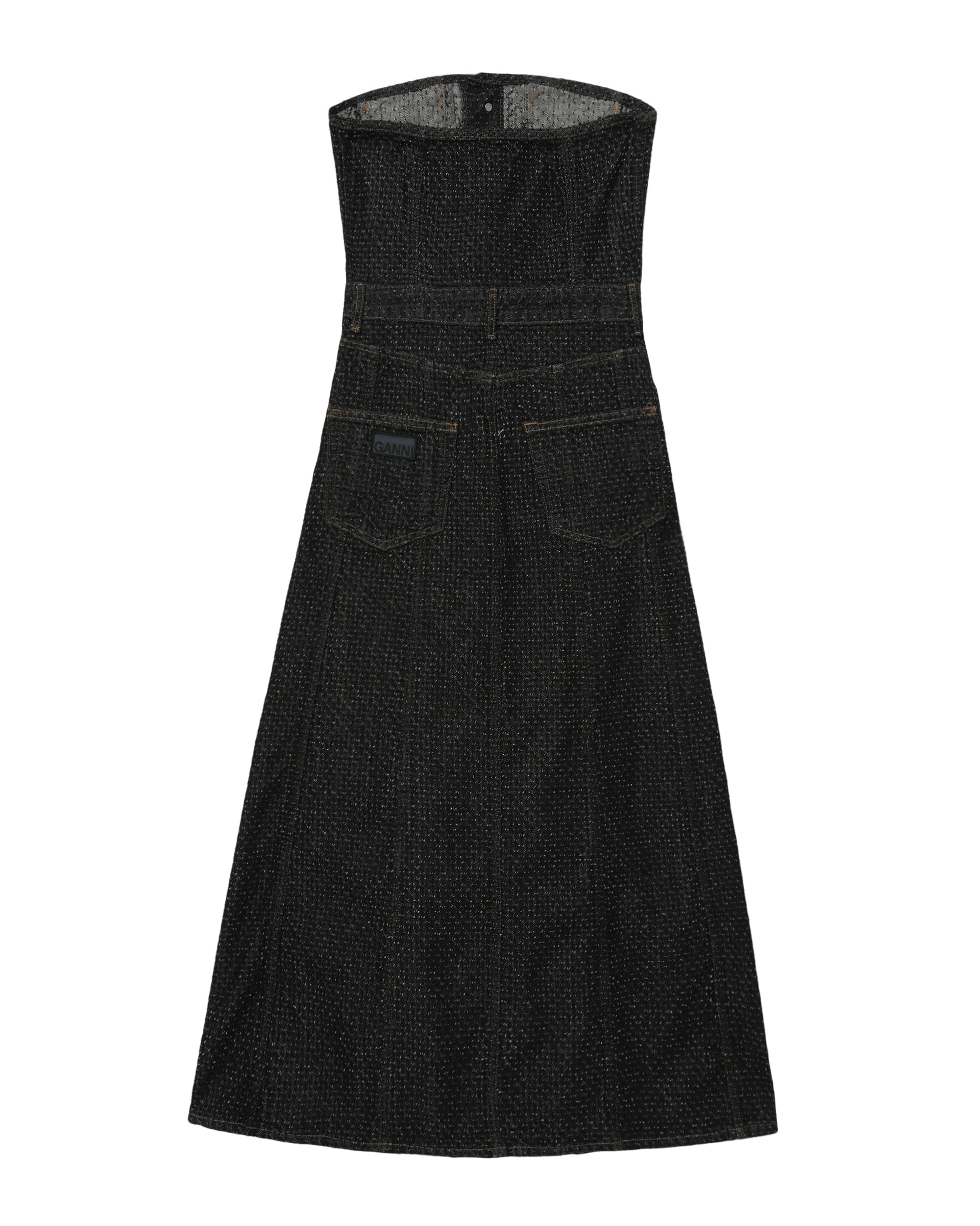 Fluffy denim corsage dress
