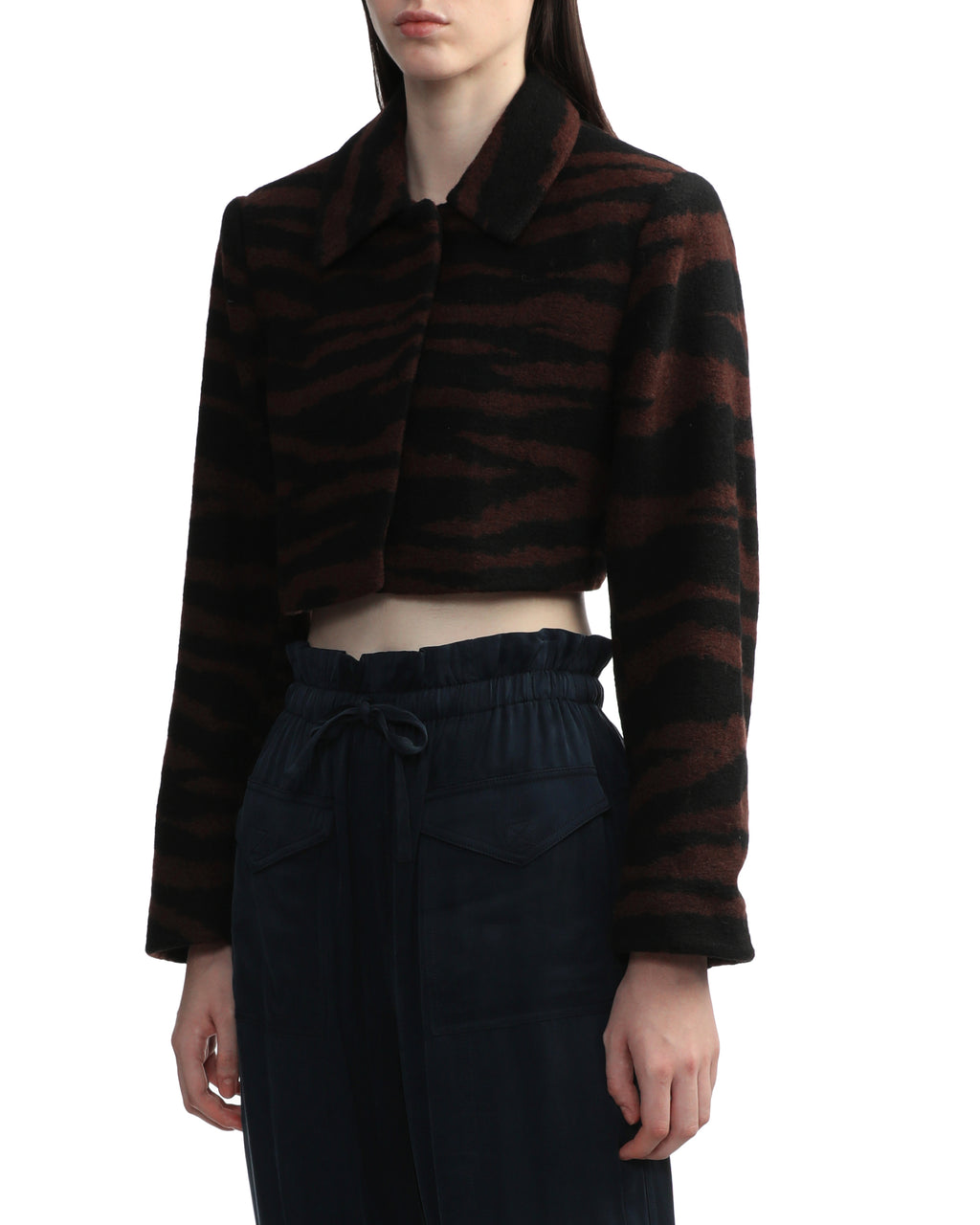 Wool jacquard cropped jacket