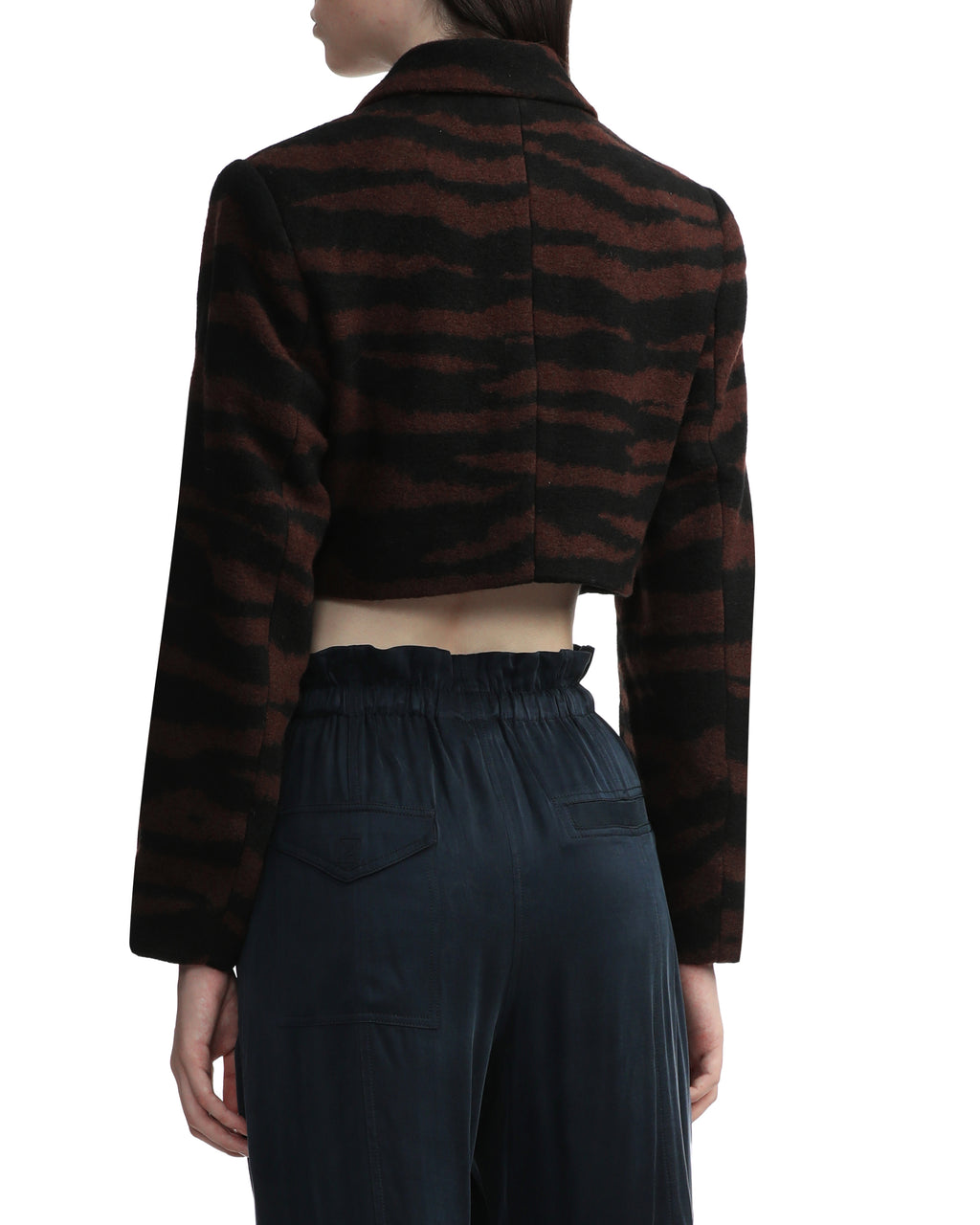 Wool jacquard cropped jacket