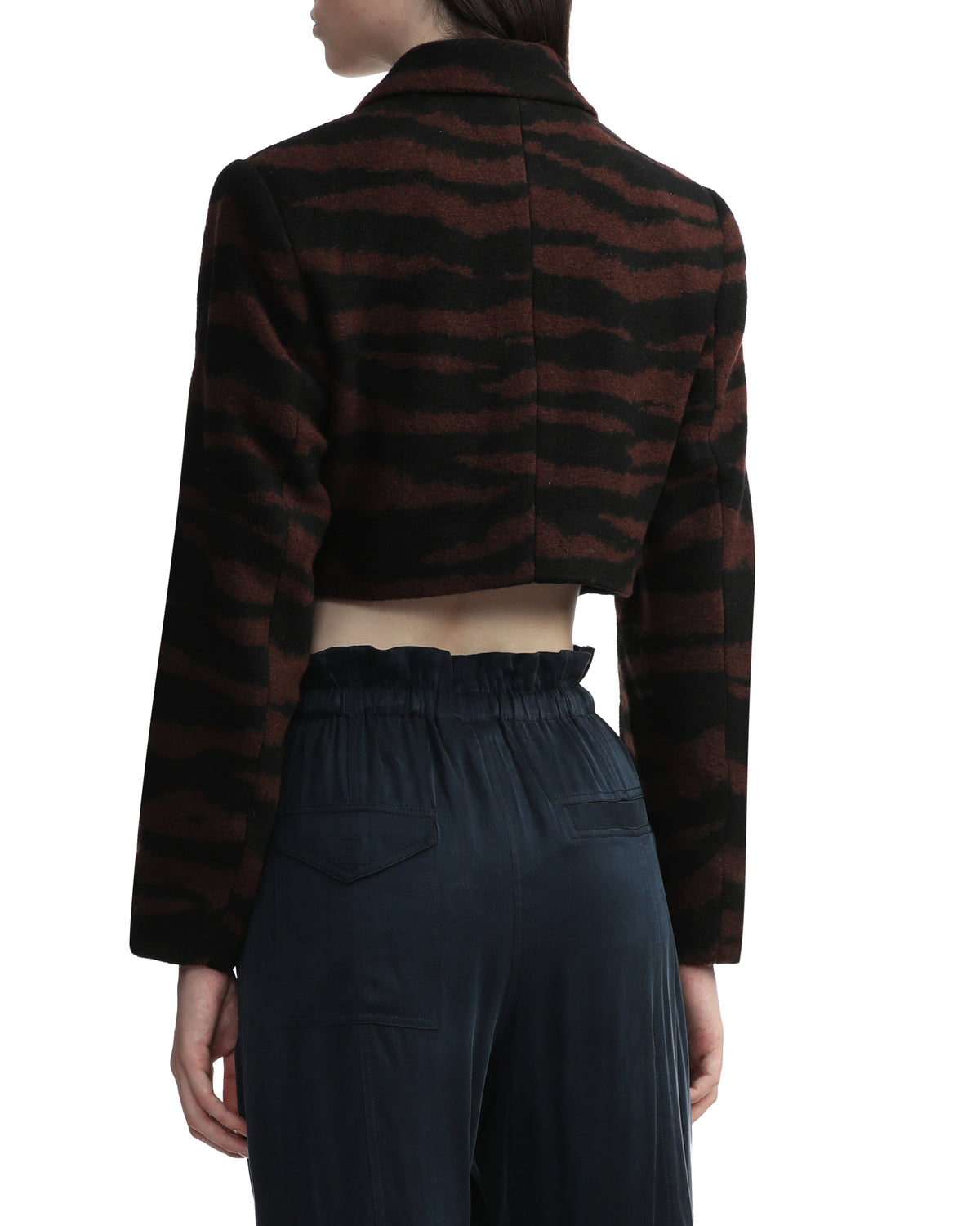 Wool jacquard cropped jacket