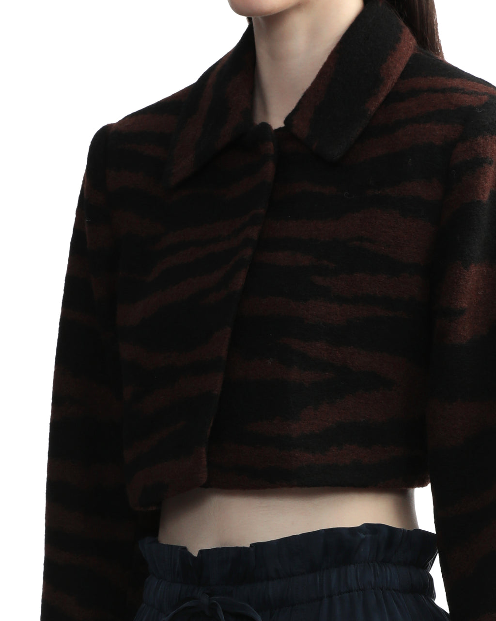 Wool jacquard cropped jacket