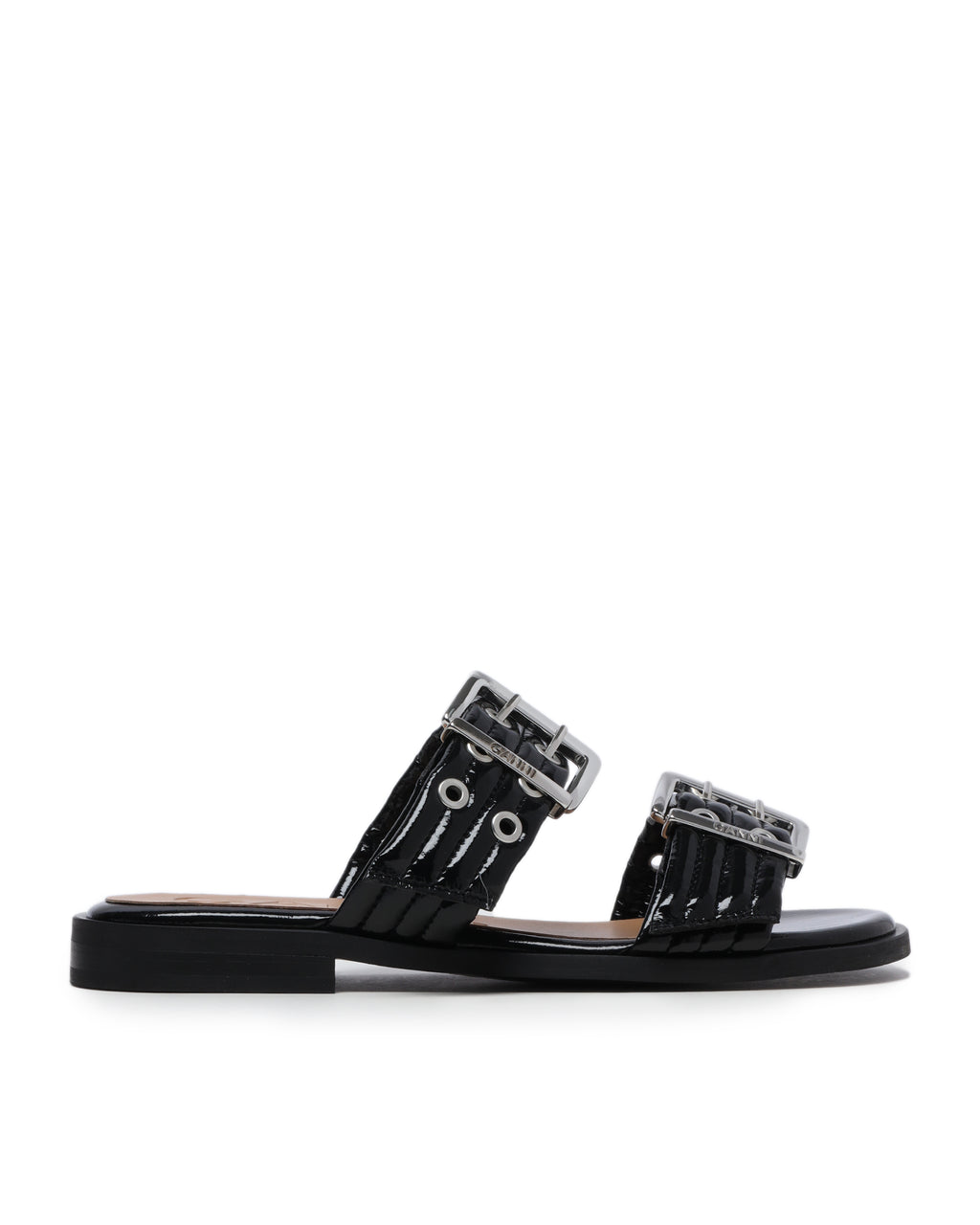 Feminine buckle two-strap sandals