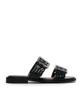 Feminine buckle two-strap sandals