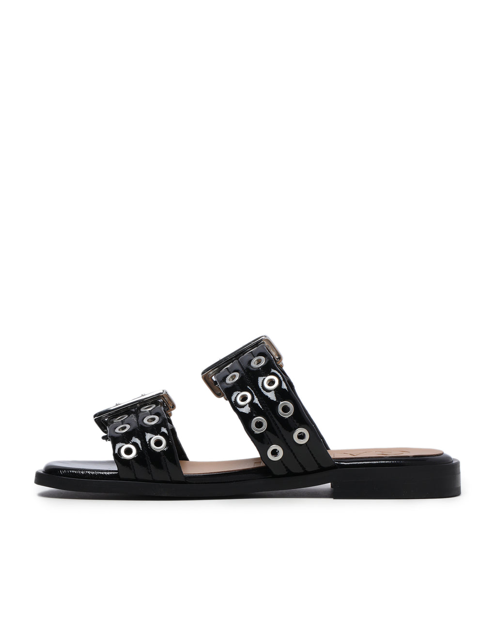 Feminine buckle two-strap sandals