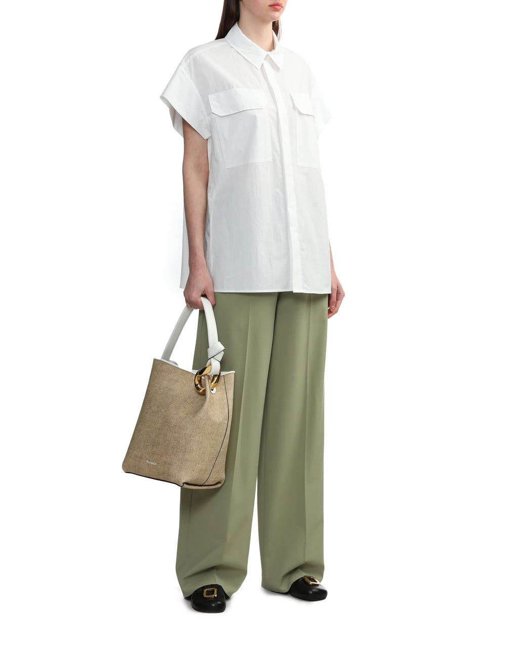 Tailored wool-blend pants