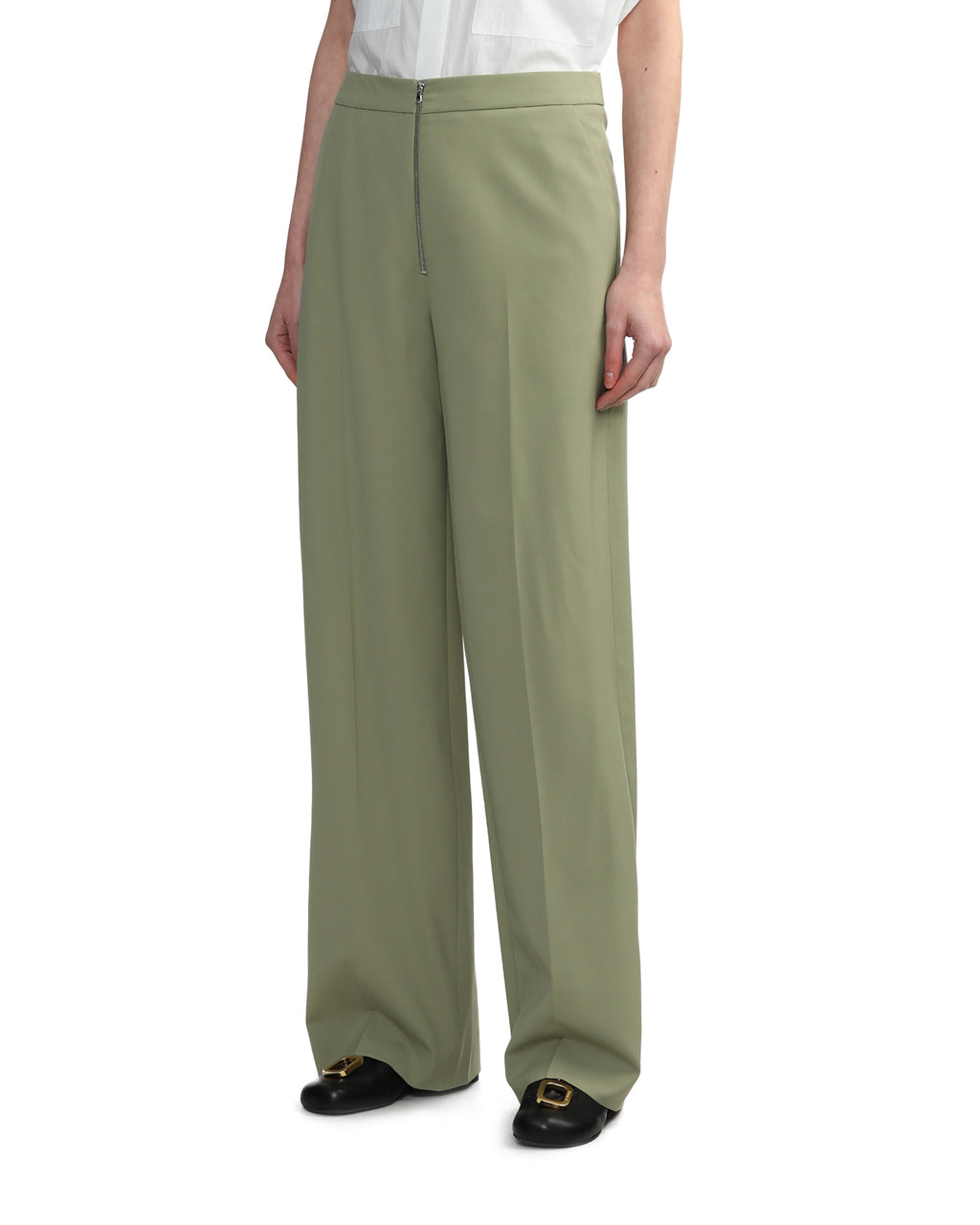 Tailored wool-blend pants