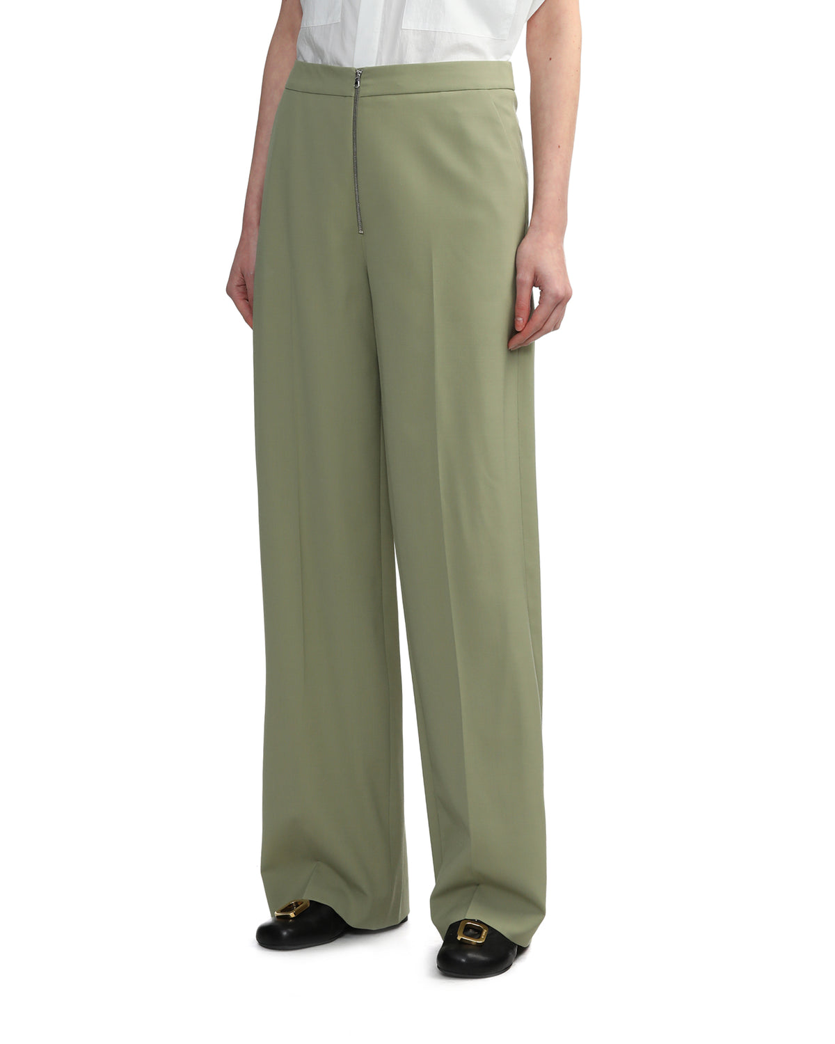 Tailored wool-blend pants