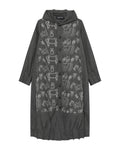 Hooded print coat
