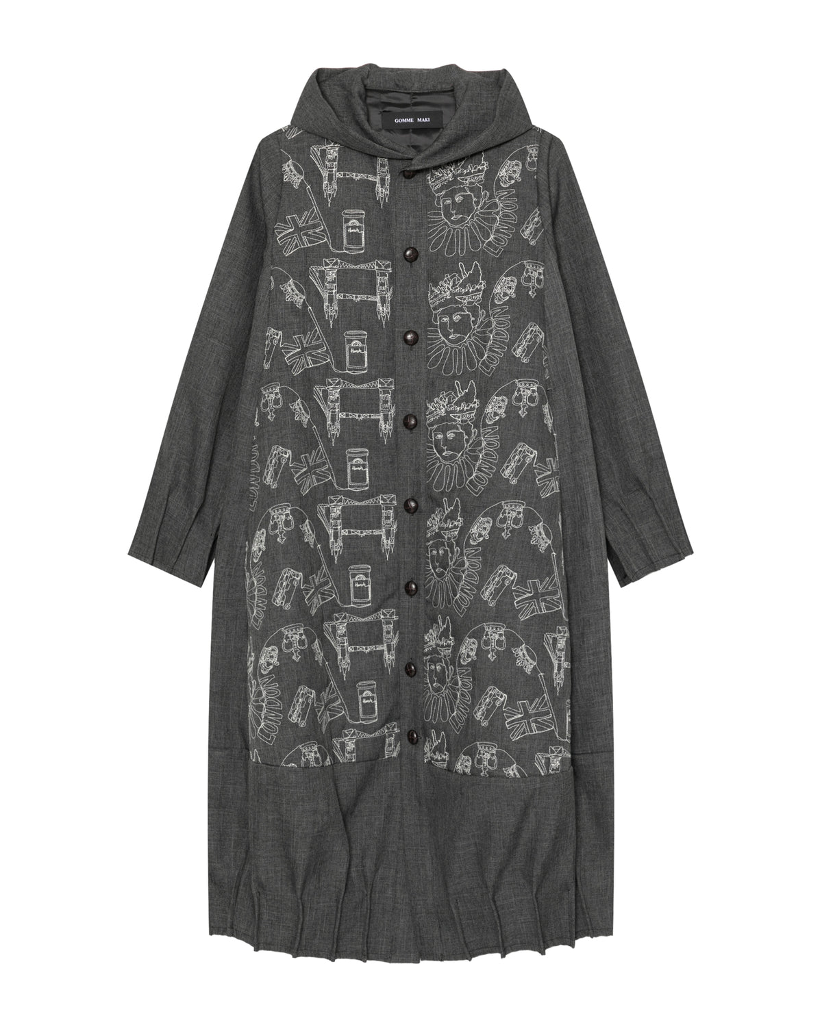 Hooded print coat