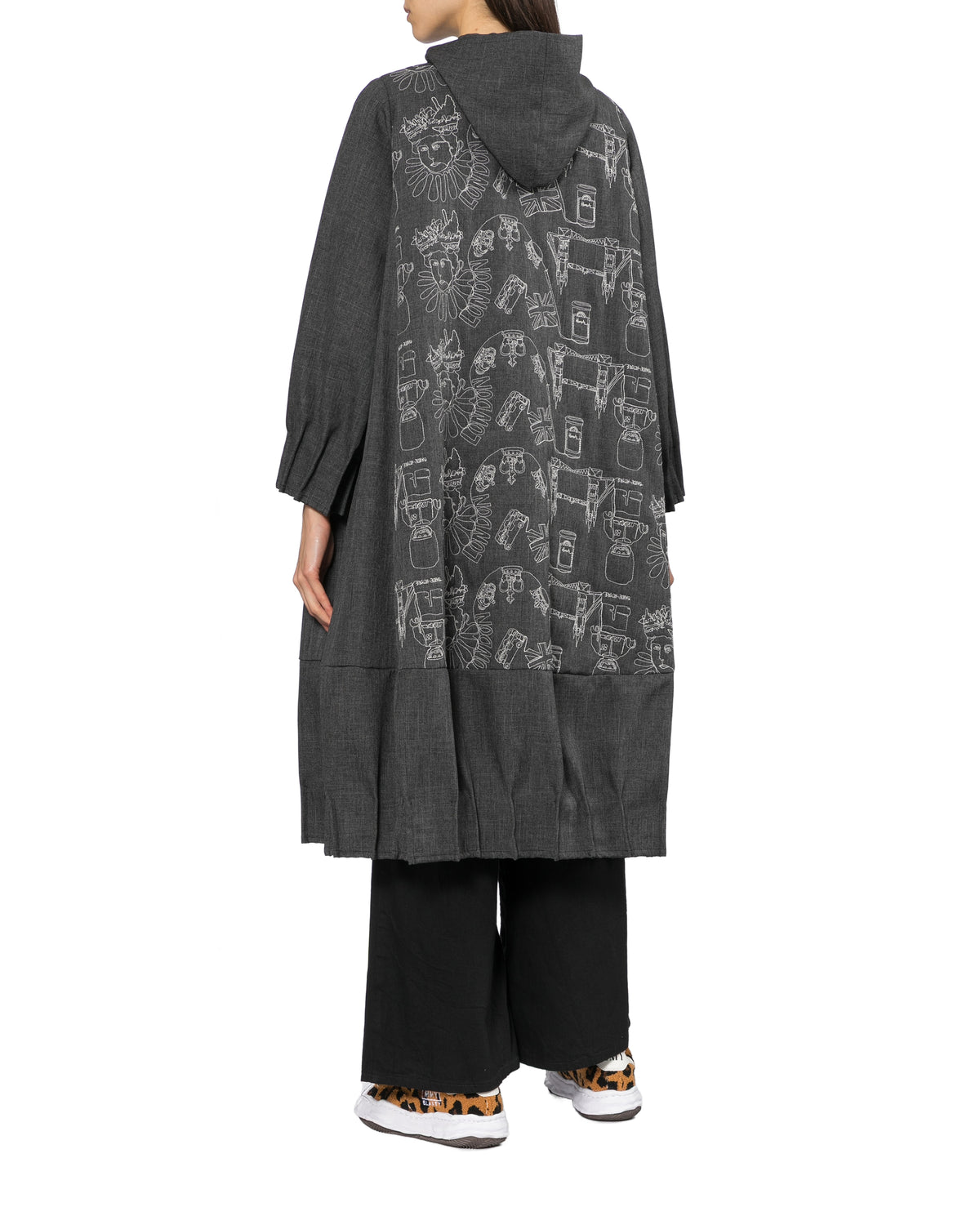 Hooded print coat