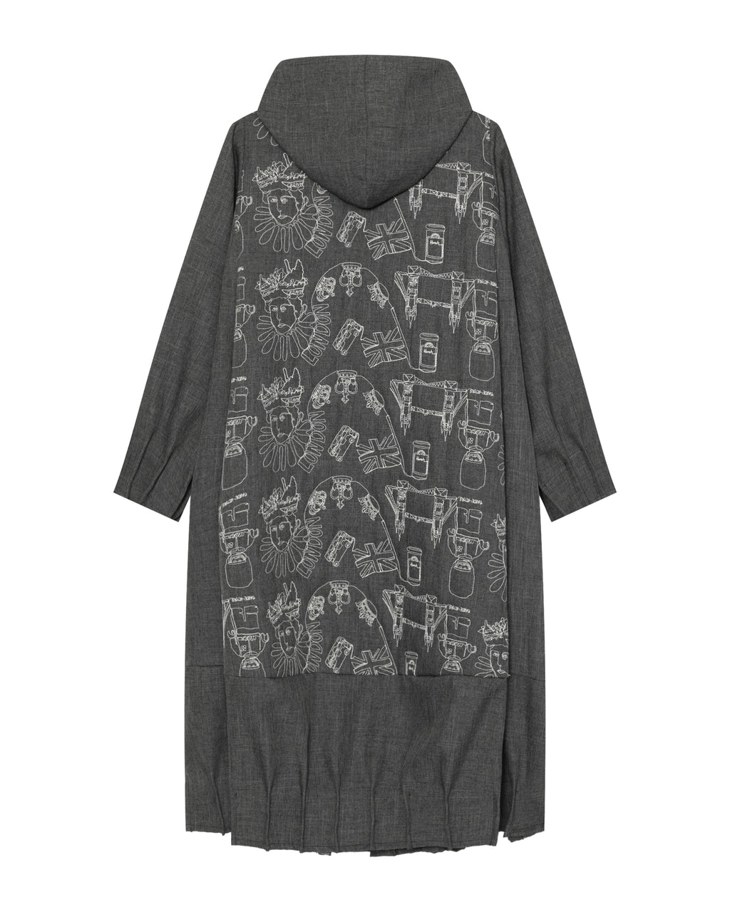 Hooded print coat